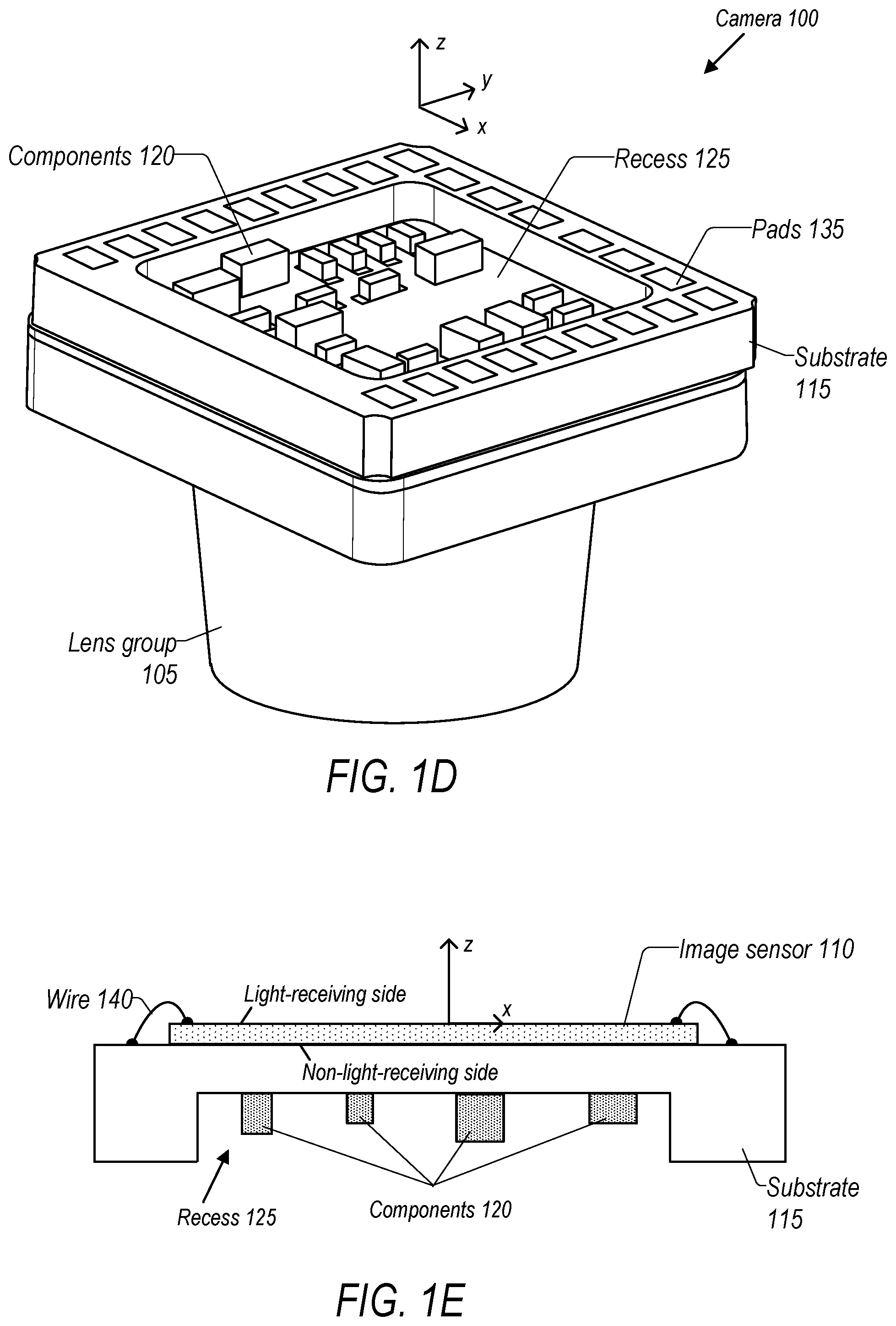 Patent US12126884 Figure 3 – Substrate to place components for camera size reduction