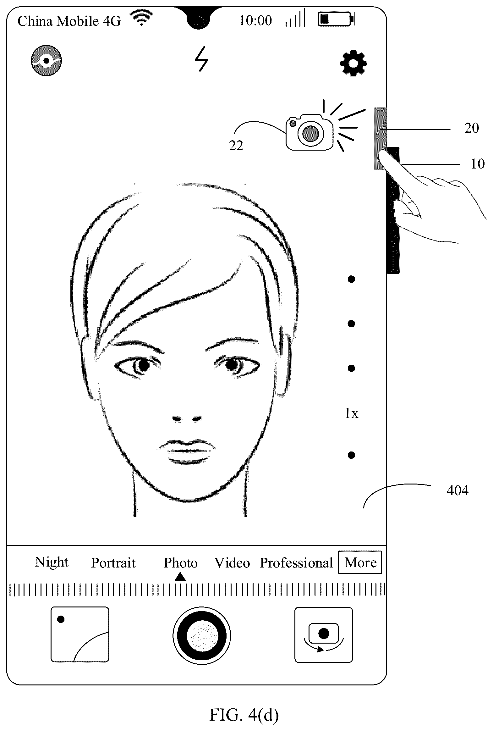 Patent US12126892 Figure 8 – Photographing method and electronic device with a virtual shutter button