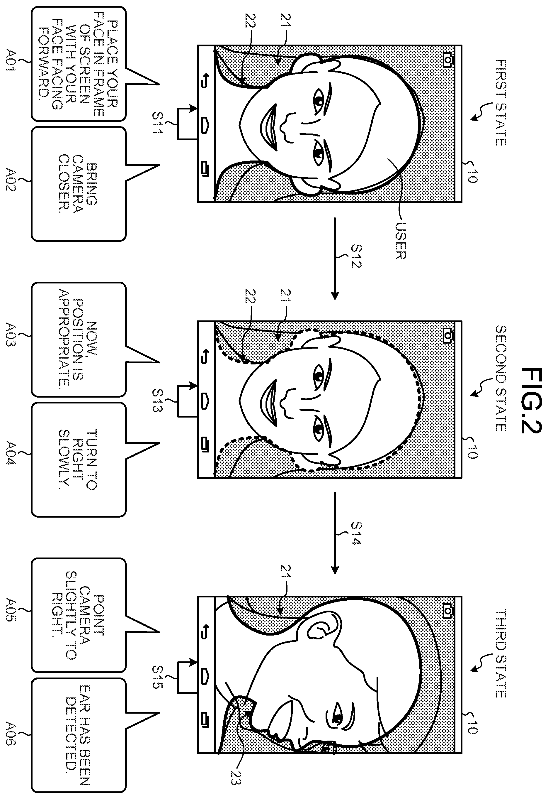 Patent US12126895 Figure 2 – Side-view head and ear image capturing for head related transfer functions