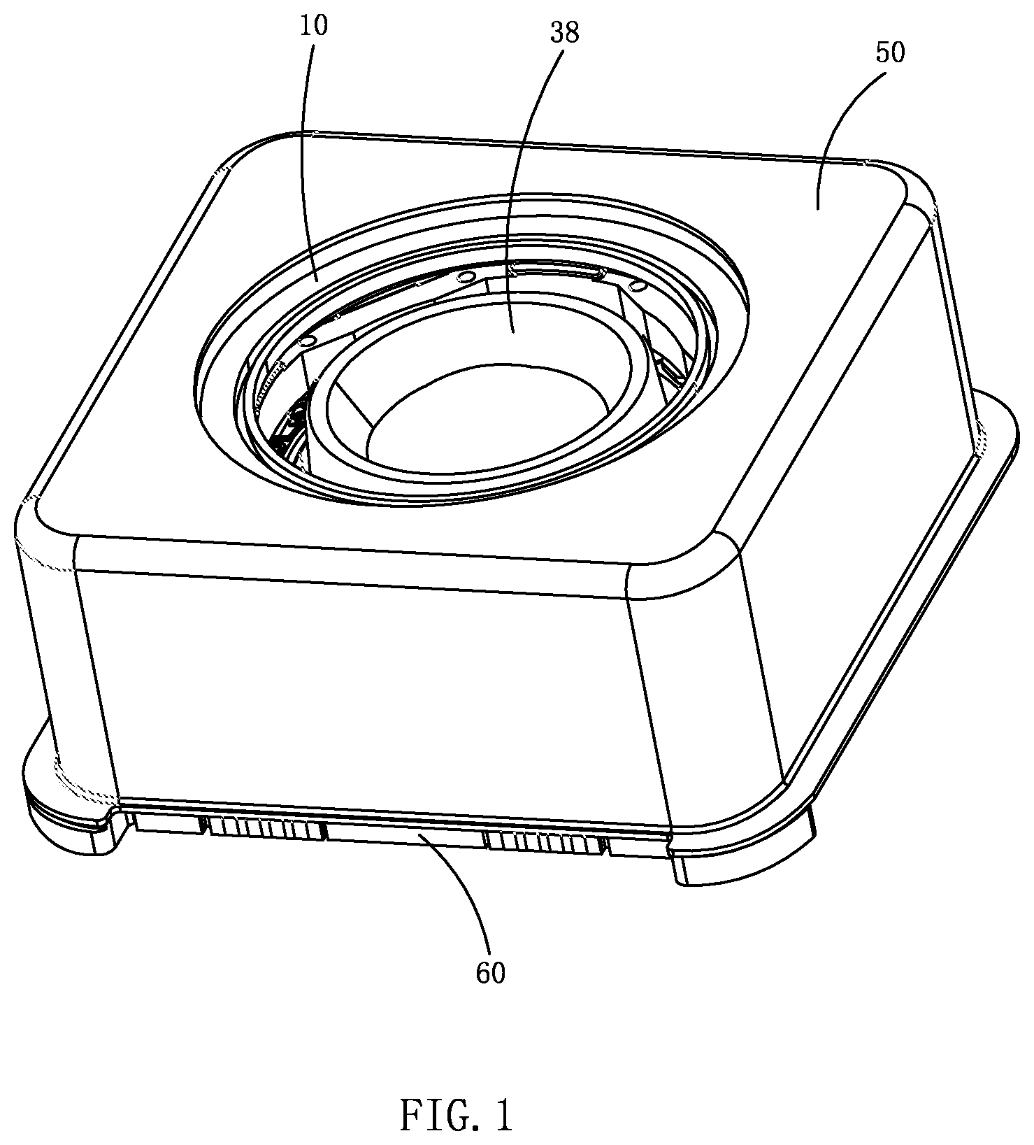 Patent US12126906 — Lens module with anti-shake and focus control and electronic device — Figure 1