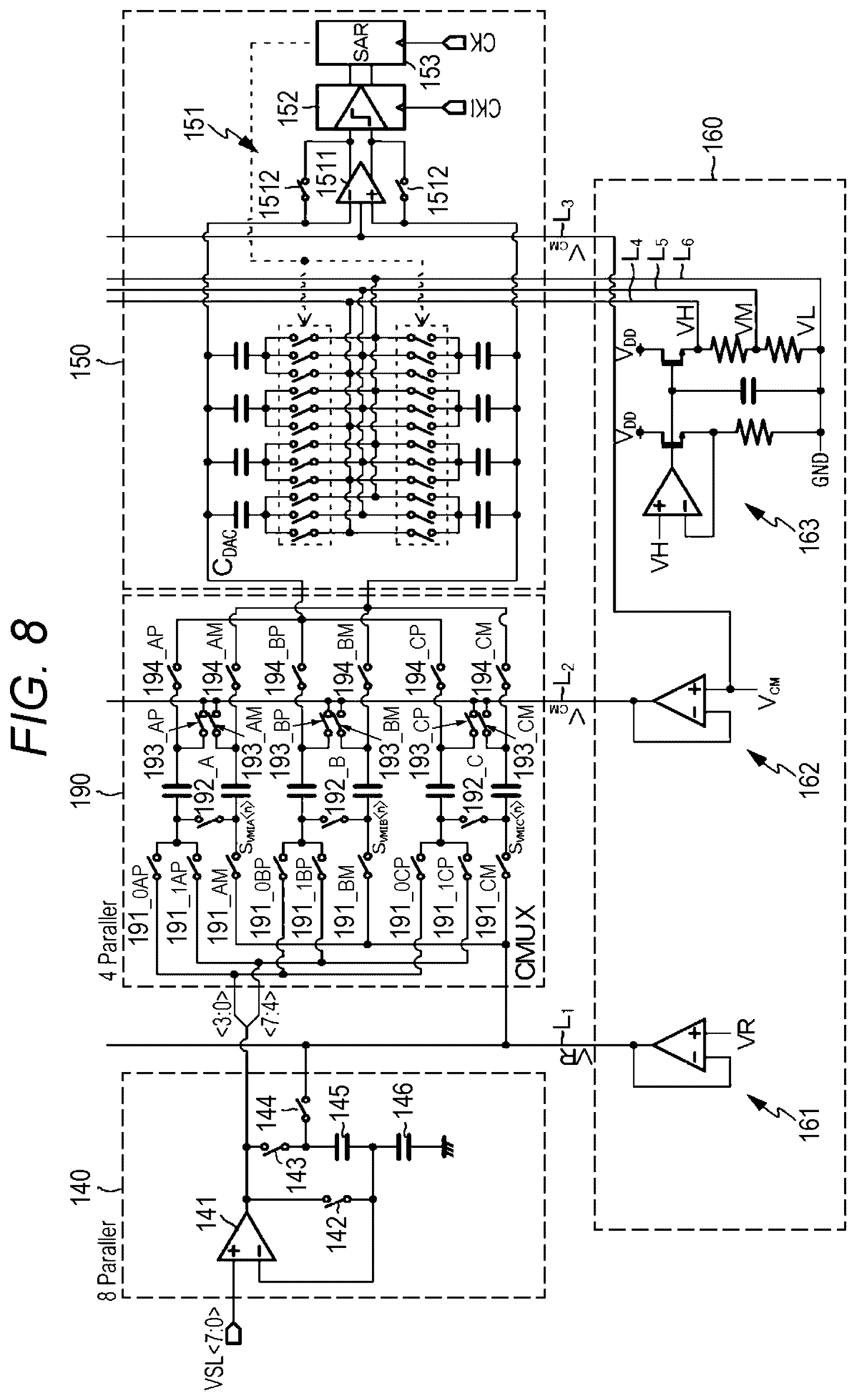 Patent US12126927 Figure 8 – Imaging device and electronic device