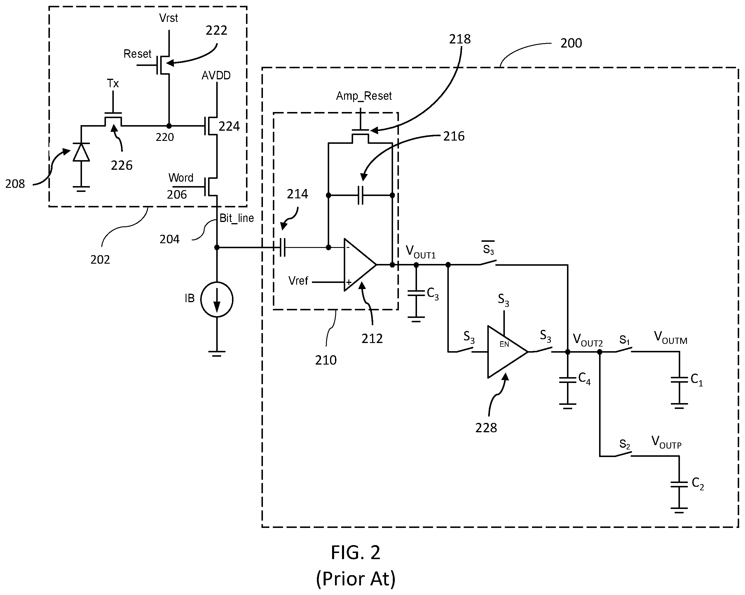 Patent US12126928 Figure 2 – Column readout amplifier for image sensors