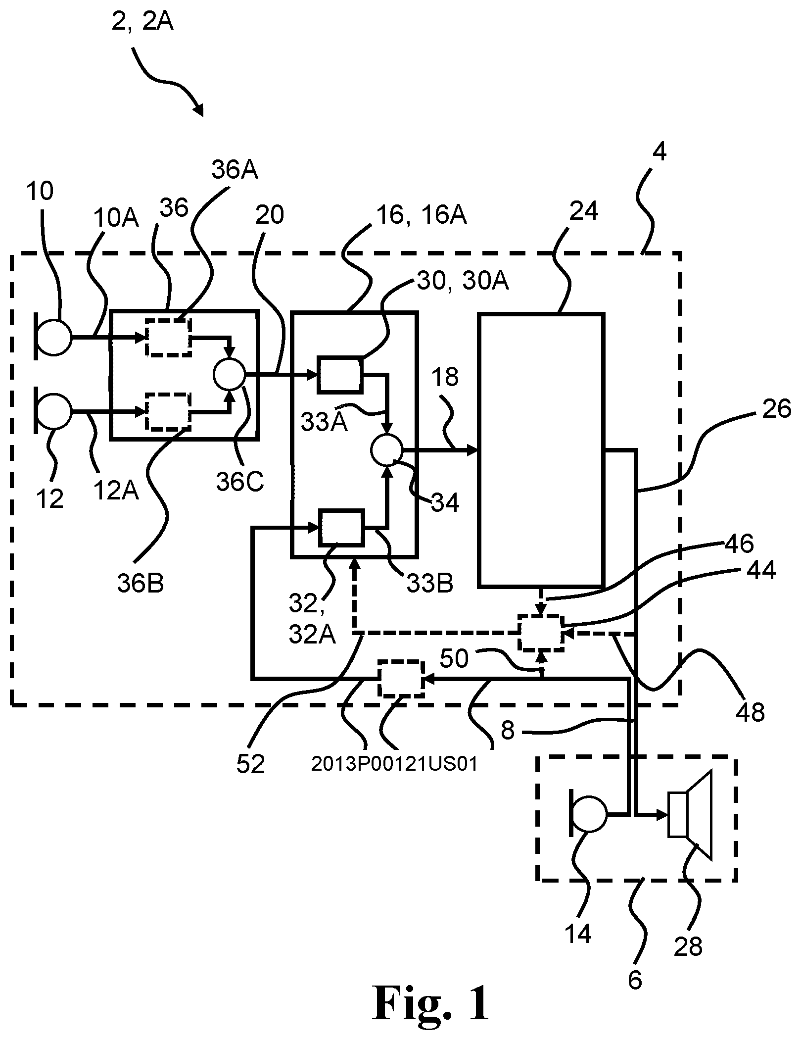 Patent US12126972 — Hearing device with in-ear microphone and related method — Figure 1