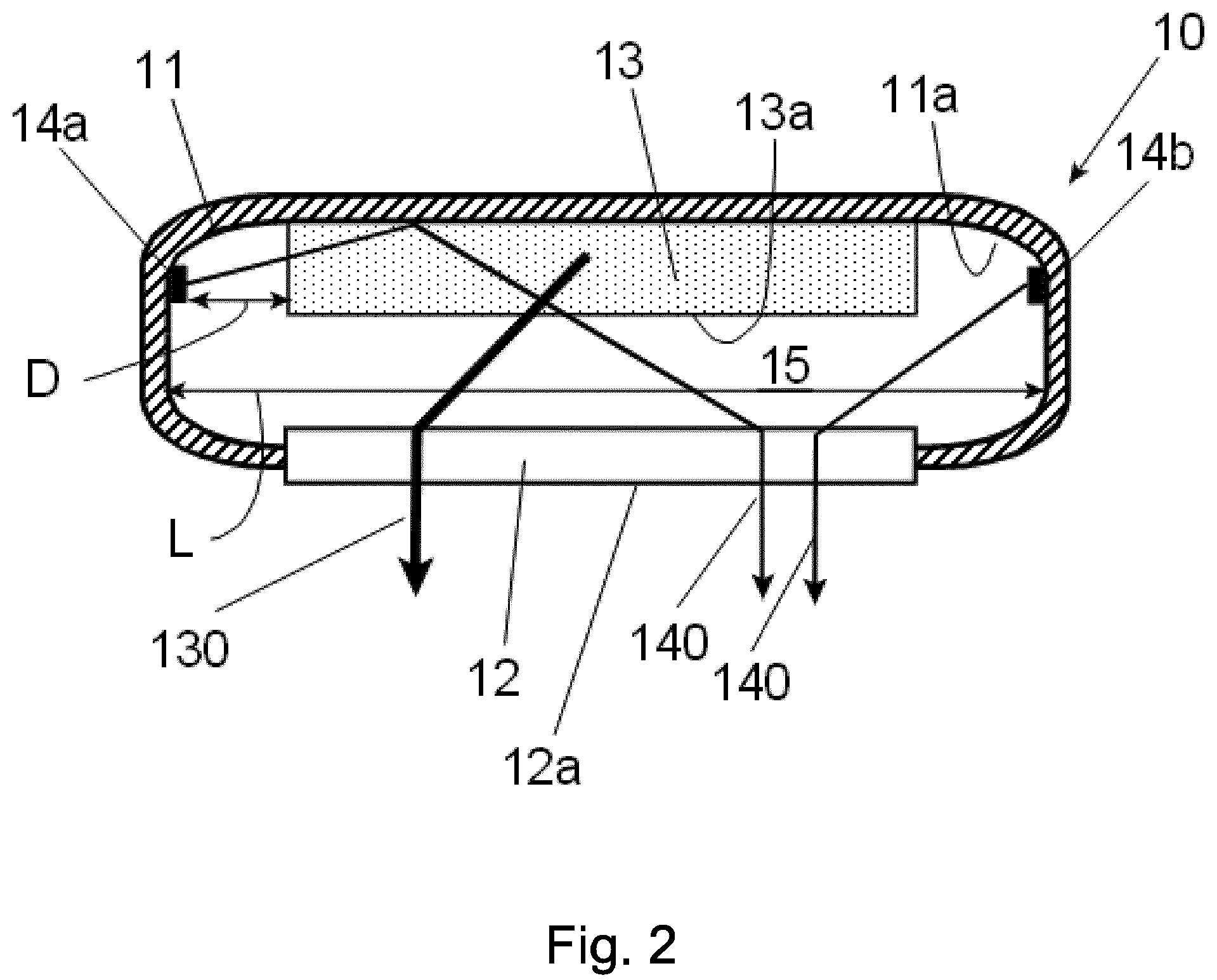 Patent US12128151 Figure 2 – Disinfection lighting device, lamp and luminaire using UV light
