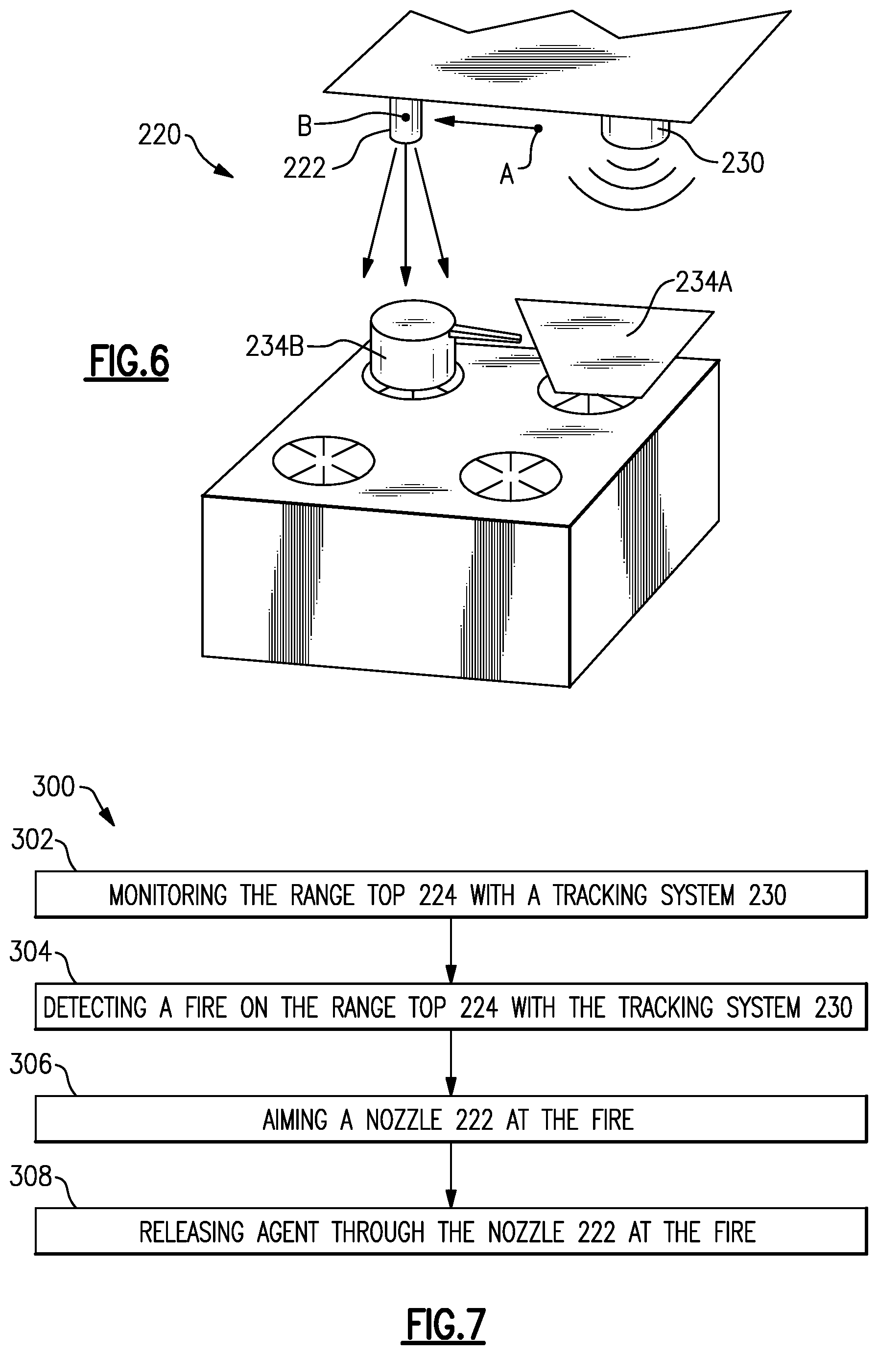 Patent US12128266 Figure 5 – Kitchen fire suppression aiming systems and methods