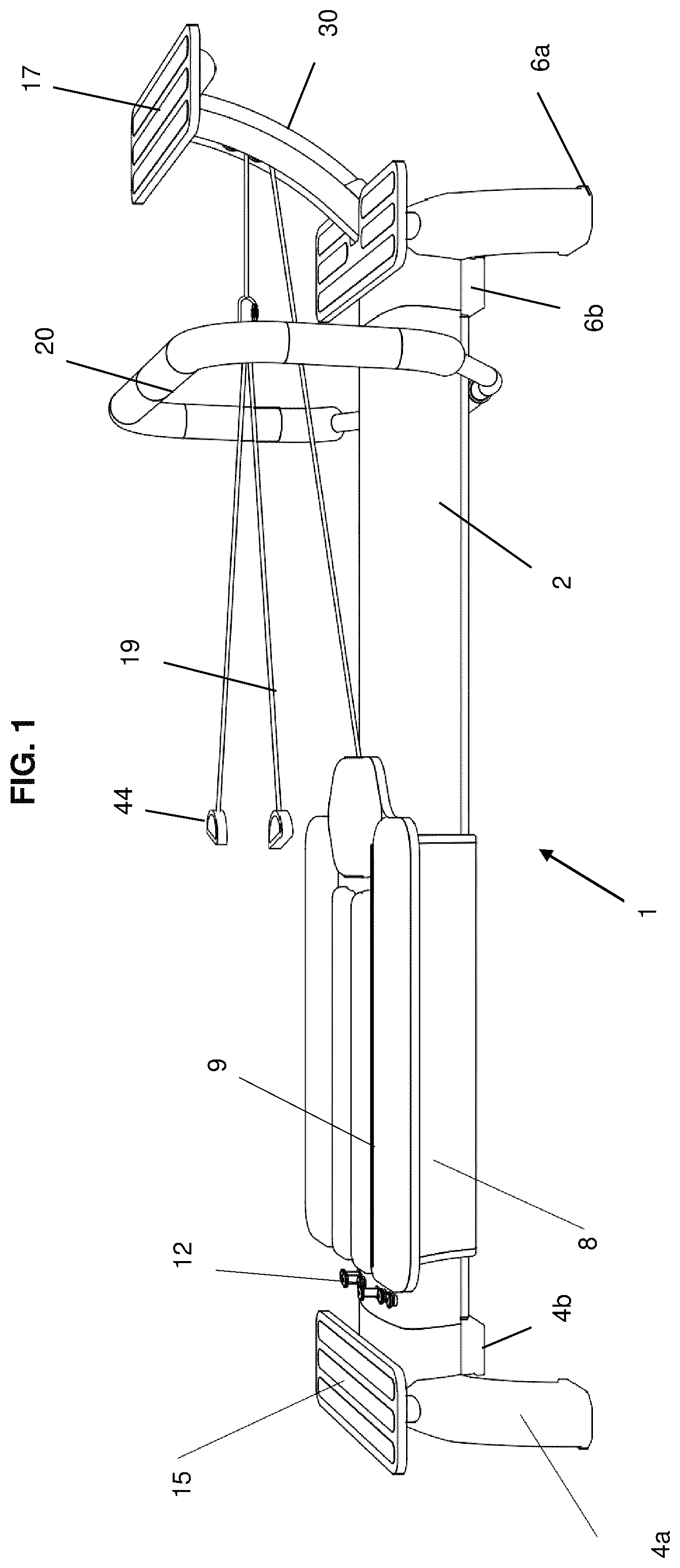 Patent US12128272 Figure 1 – Exercise machine