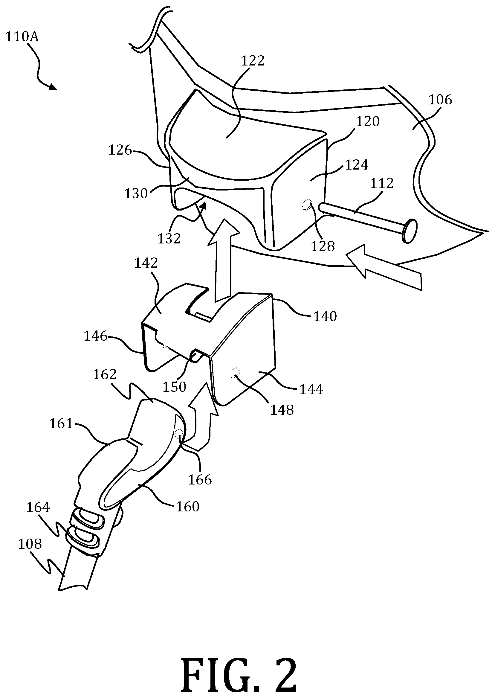 Patent US12128280 Figure 2 – Anti-leg droop system for a golf bag