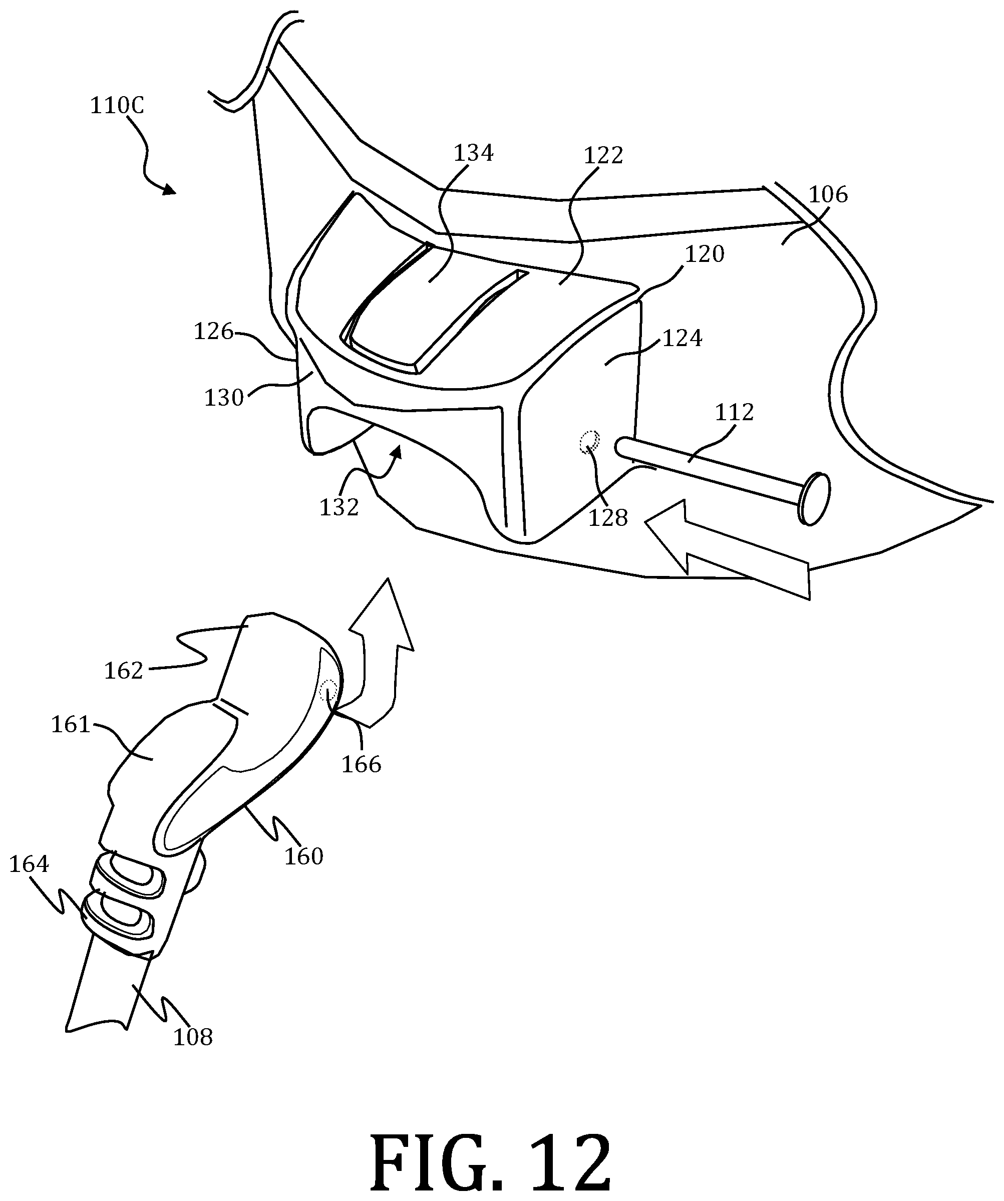 Patent US12128280 Figure 7 – Anti-leg droop system for a golf bag