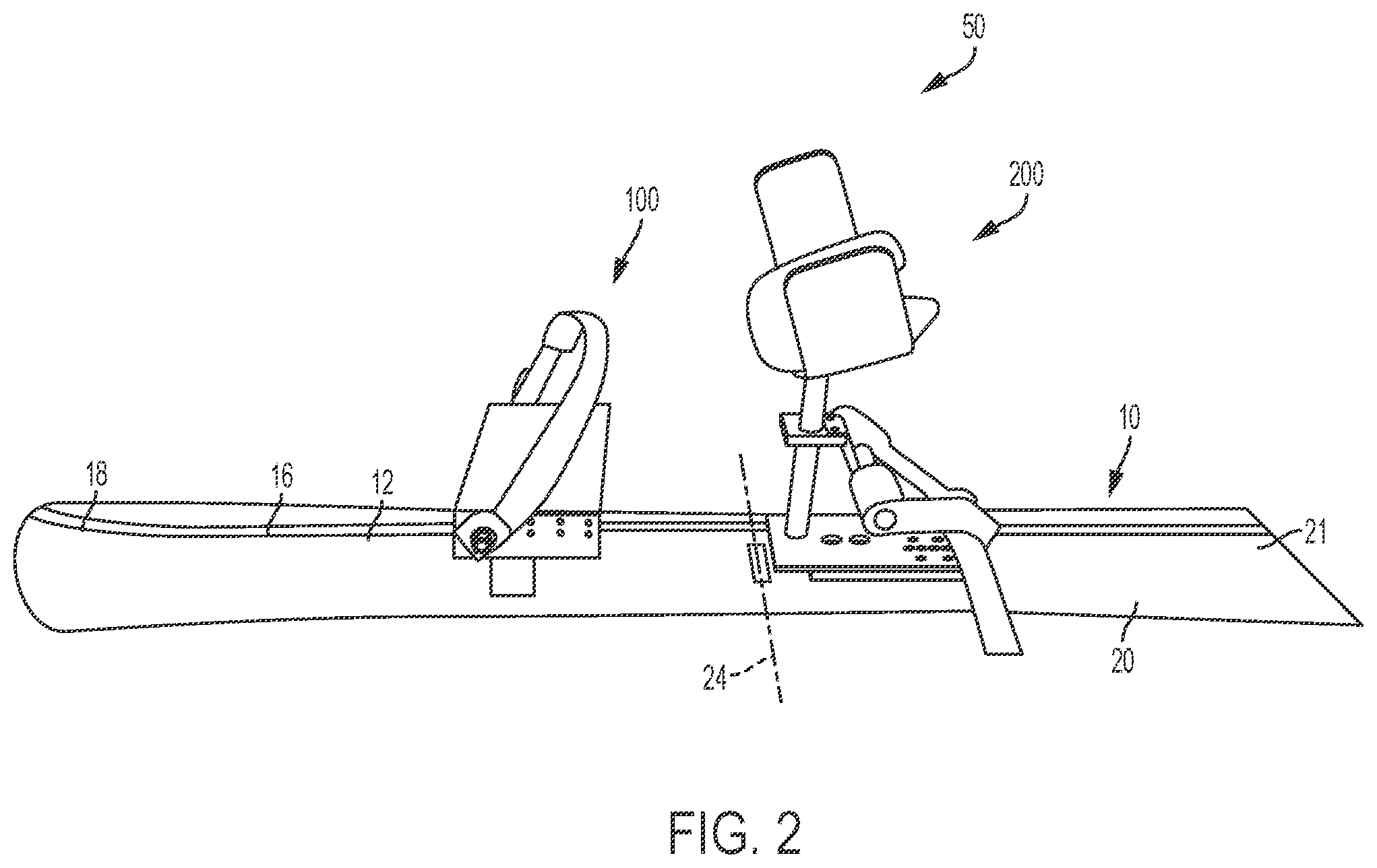 Patent US12128291 Figure 2 – Support and suspension assembly for a snow sports board