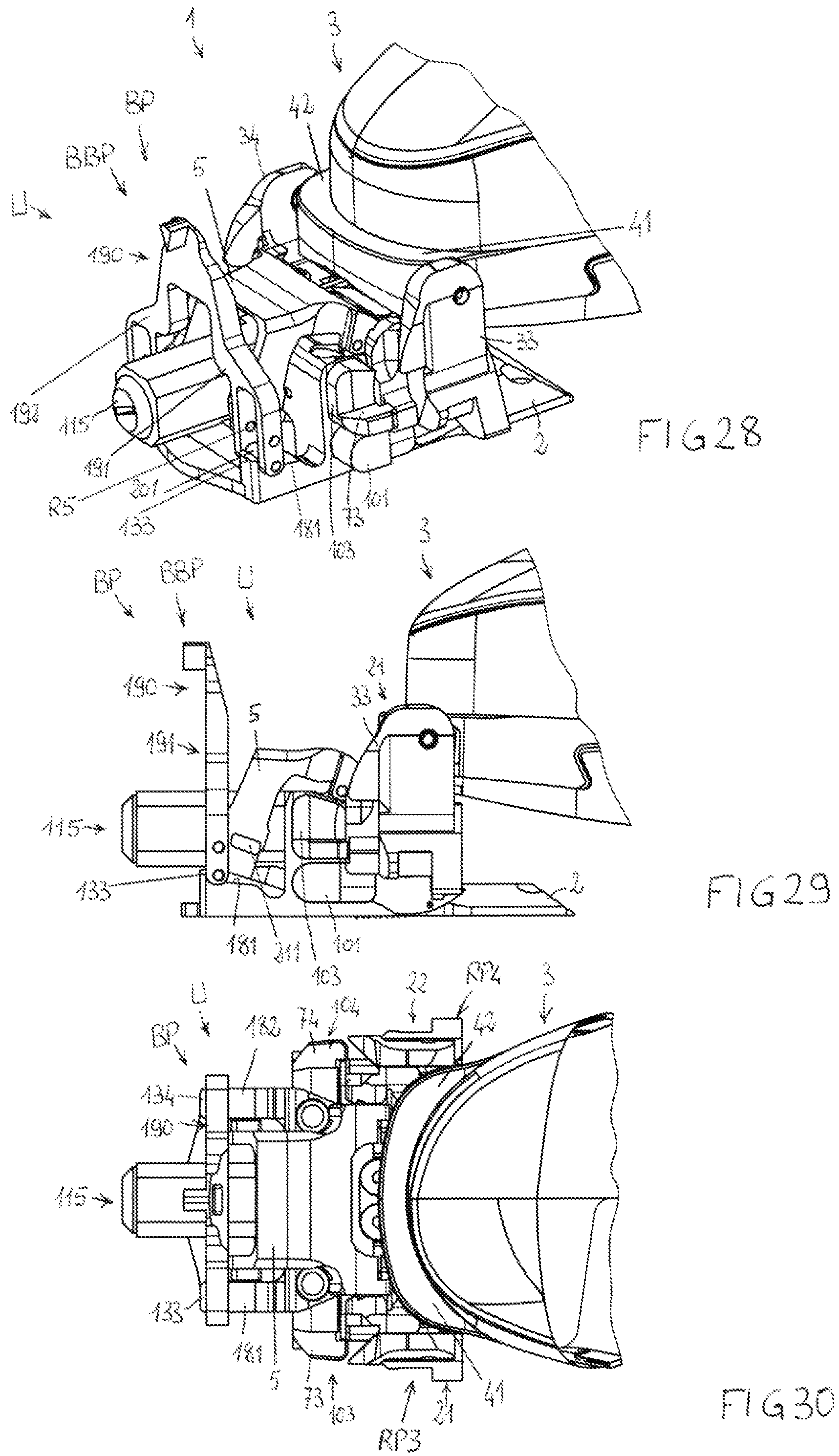 Patent US12128294 Figure 7 – Adapted toe-piece of a ski binding for also allowing walking uphill