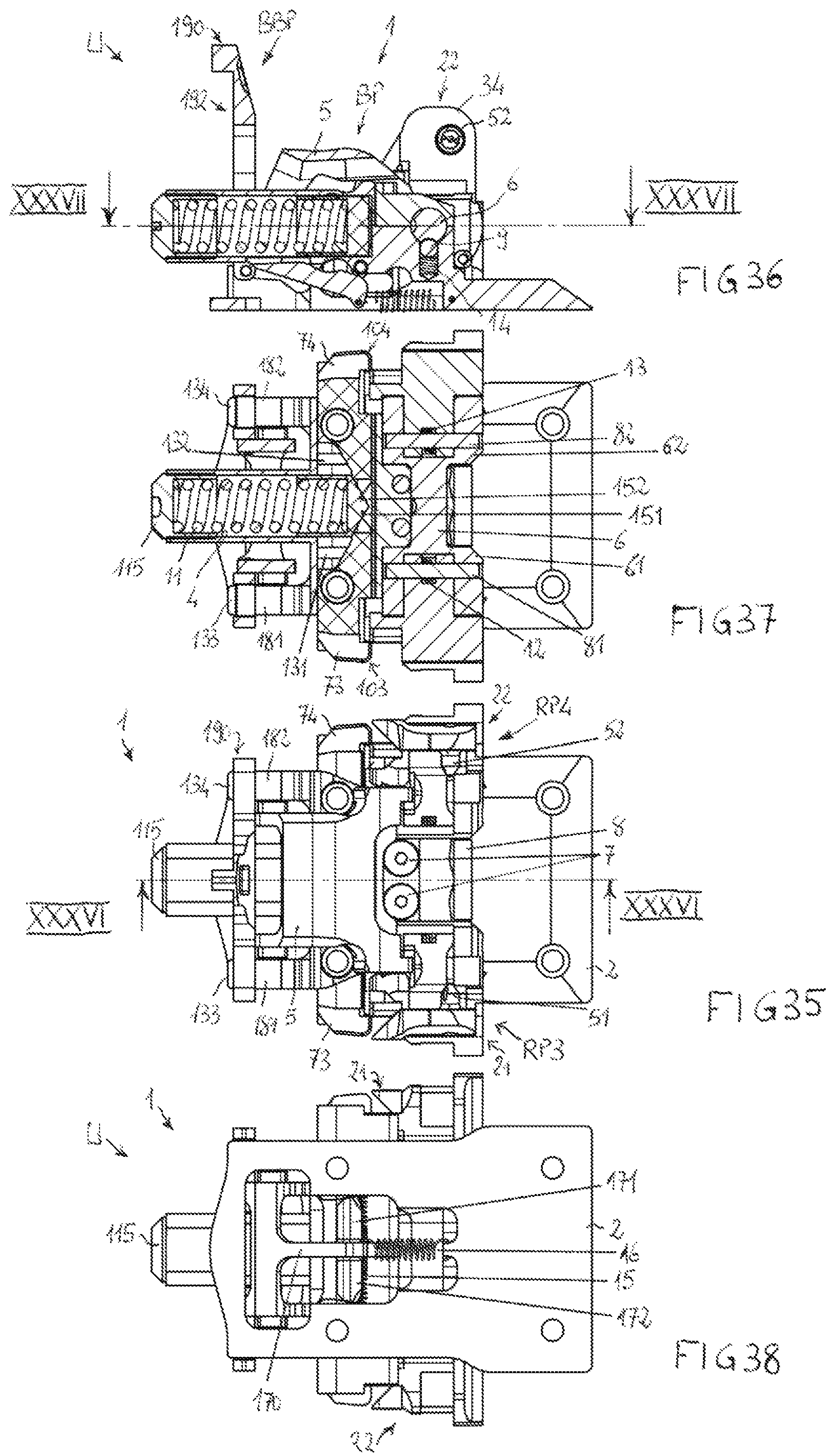 Patent US12128294 Figure 9 – Adapted toe-piece of a ski binding for also allowing walking uphill