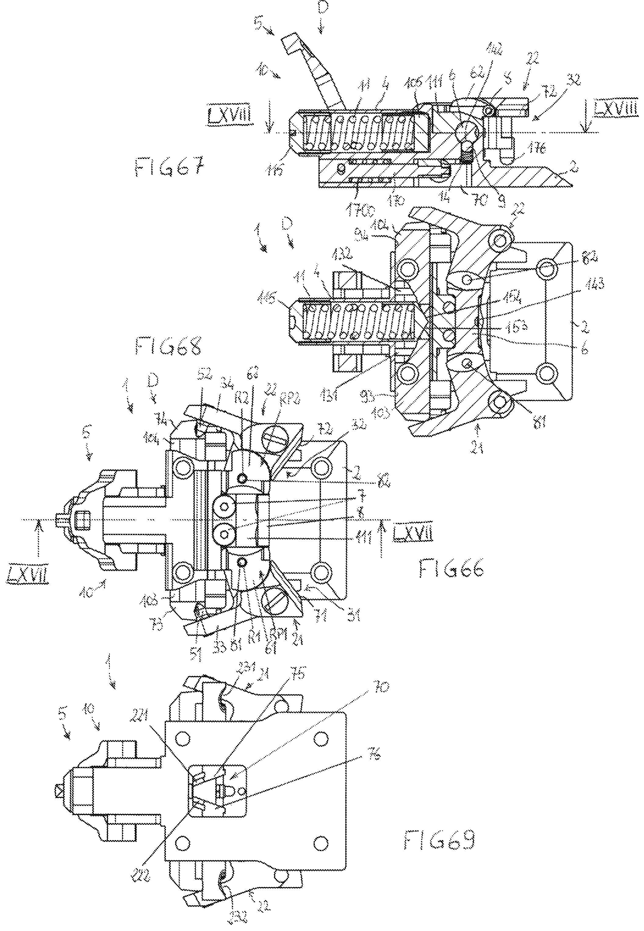 Patent US12128294 Figure 15 – Adapted toe-piece of a ski binding for also allowing walking uphill