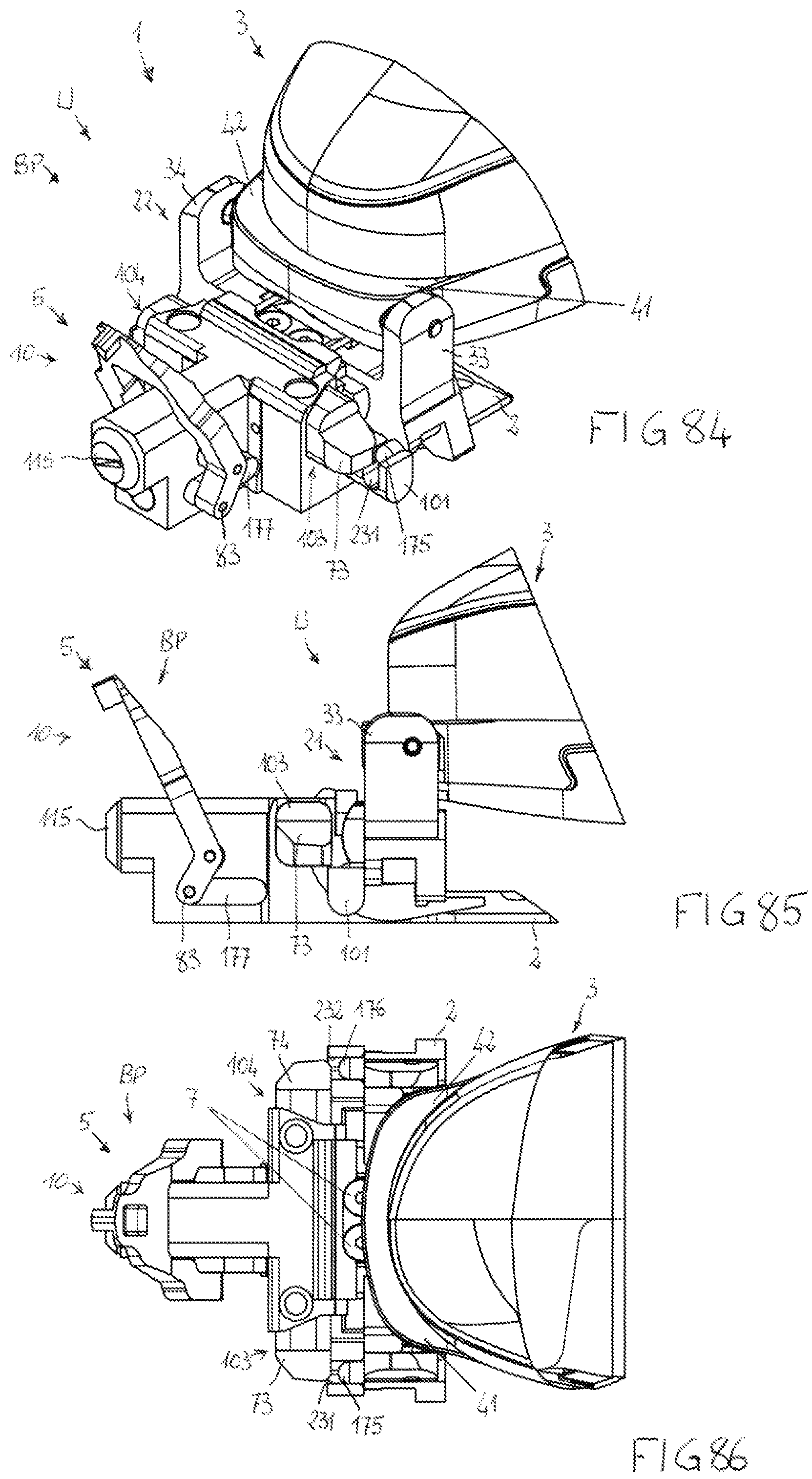 Patent US12128294 Figure 19 – Adapted toe-piece of a ski binding for also allowing walking uphill