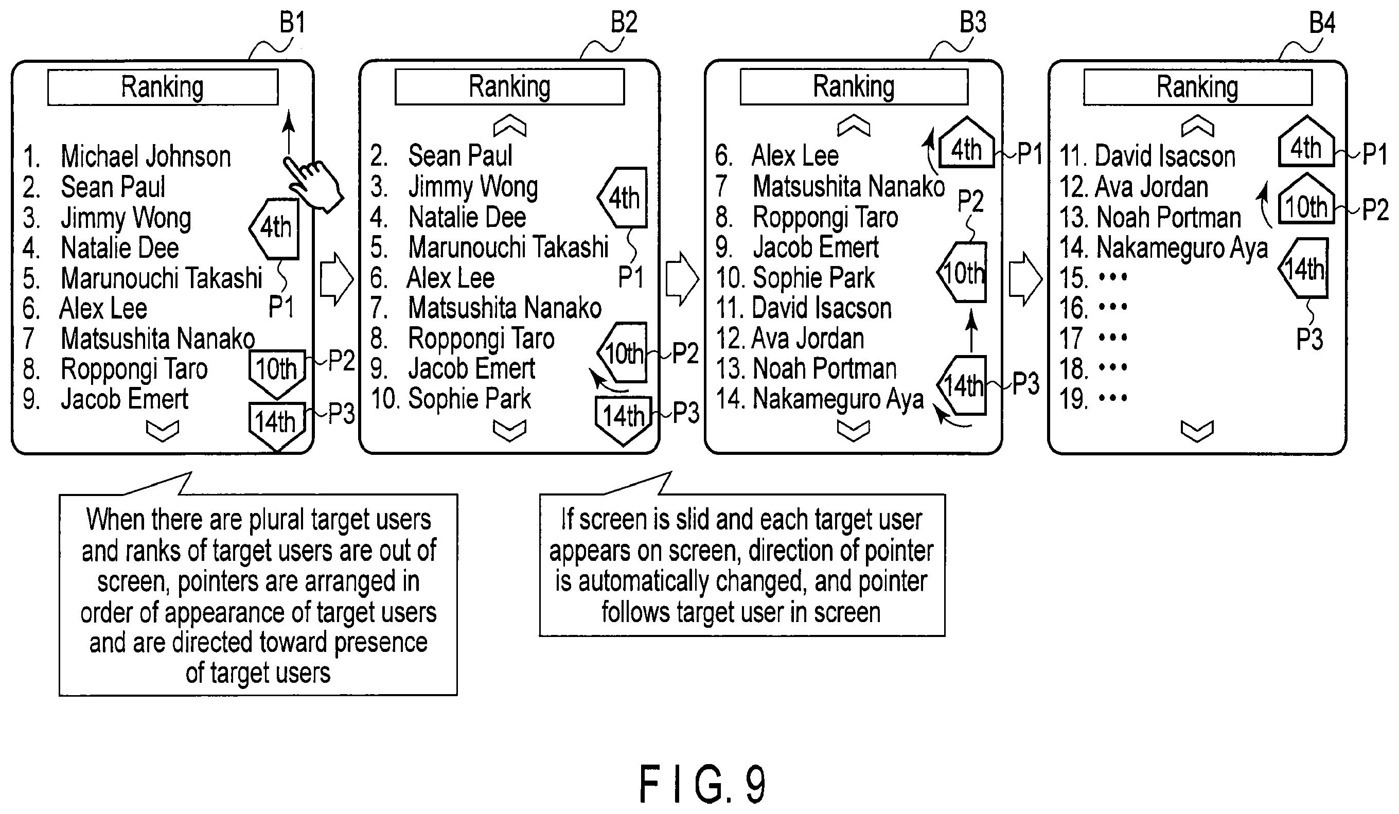 Patent US12128320 Figure 8 – Ranking list display method in game system, and system for executing the method