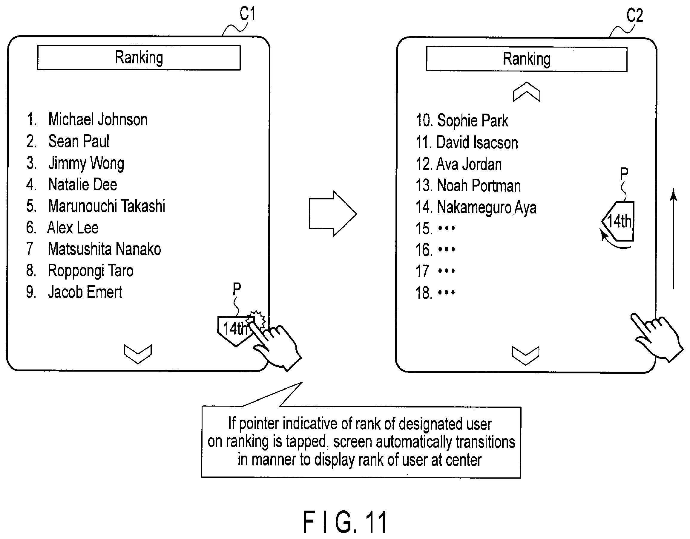 Patent US12128320 Figure 10 – Ranking list display method in game system, and system for executing the method