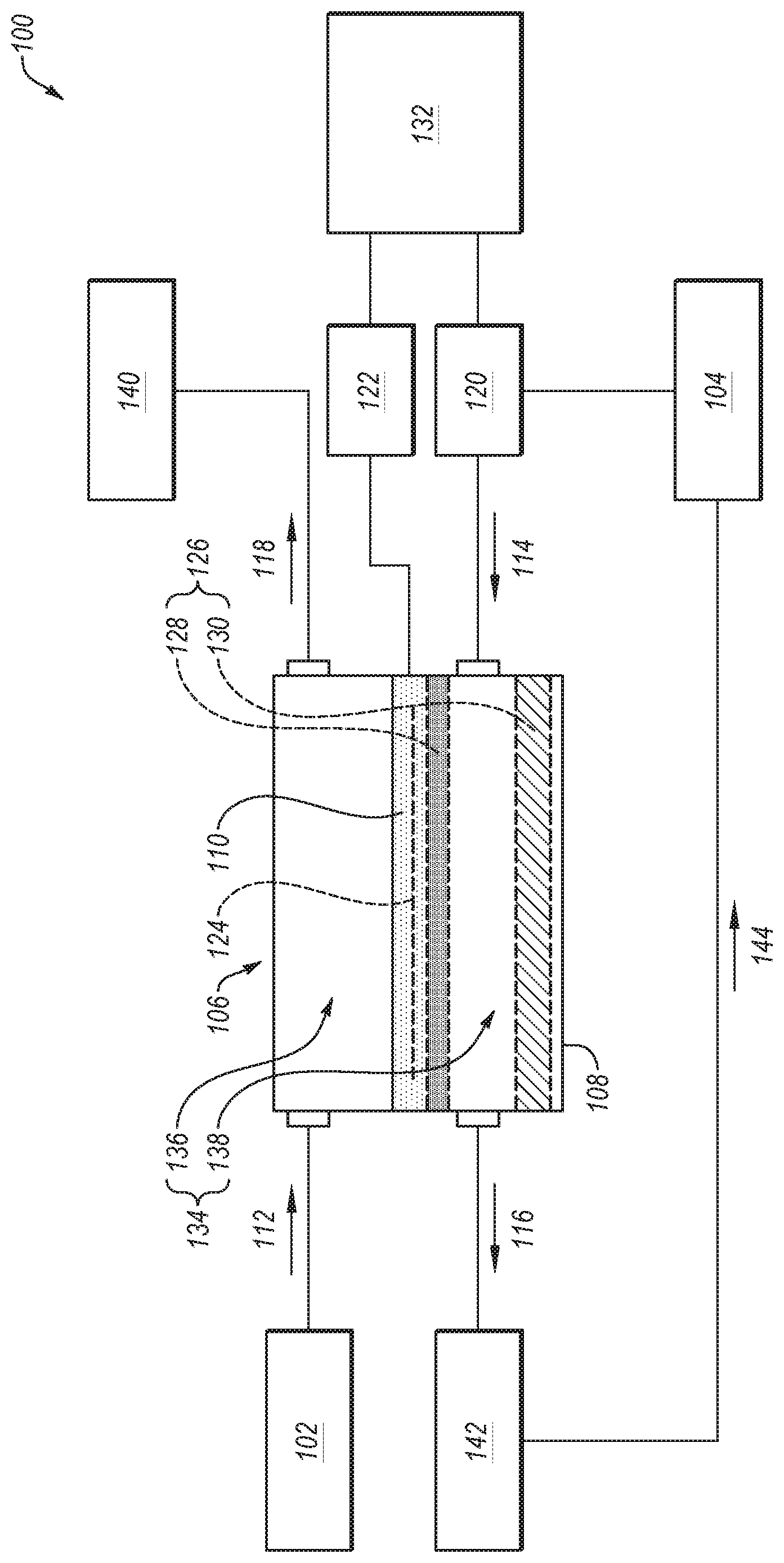 Patent US12128358 Figure 1 – Methods of treating fluids using thermal gradient osmosis