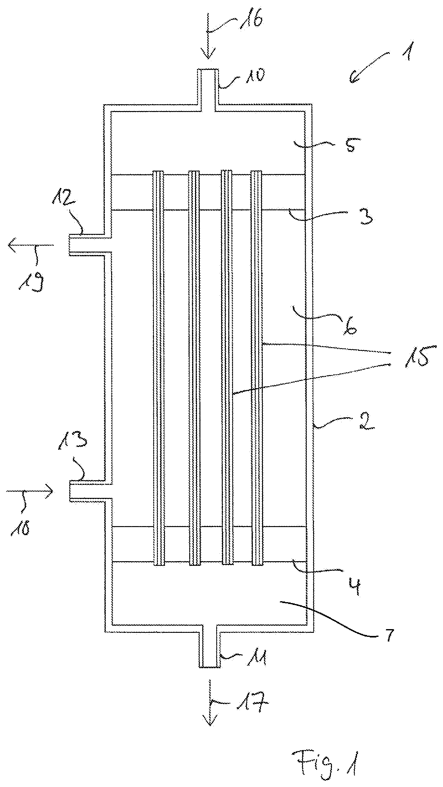 Patent US12128362 Figure 1 – Method and installation for testing the integrity of a capillary dialyzer