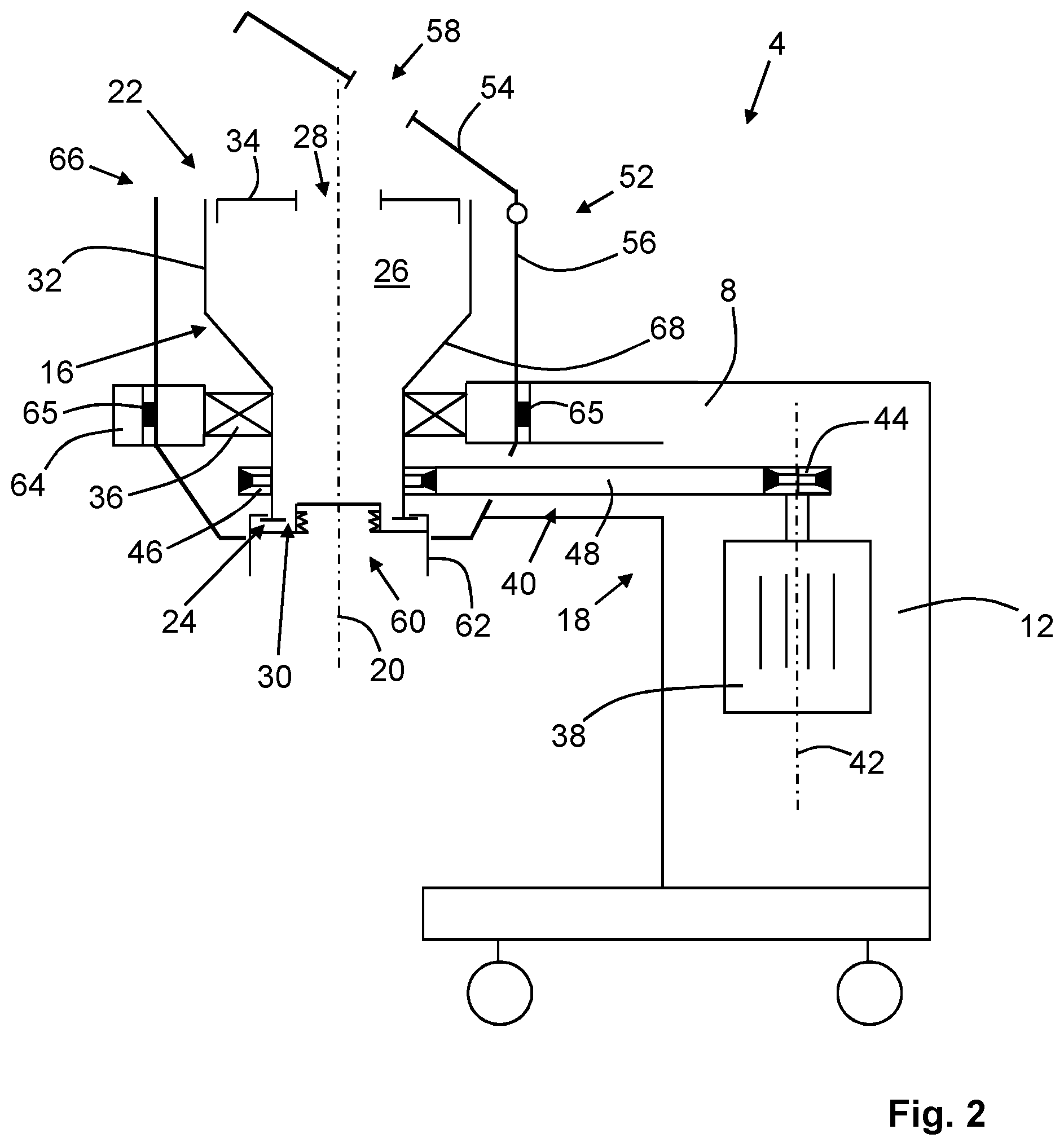 Patent US12128426 Figure 2 – Modular centrifugal separator and base unit thereof and system
