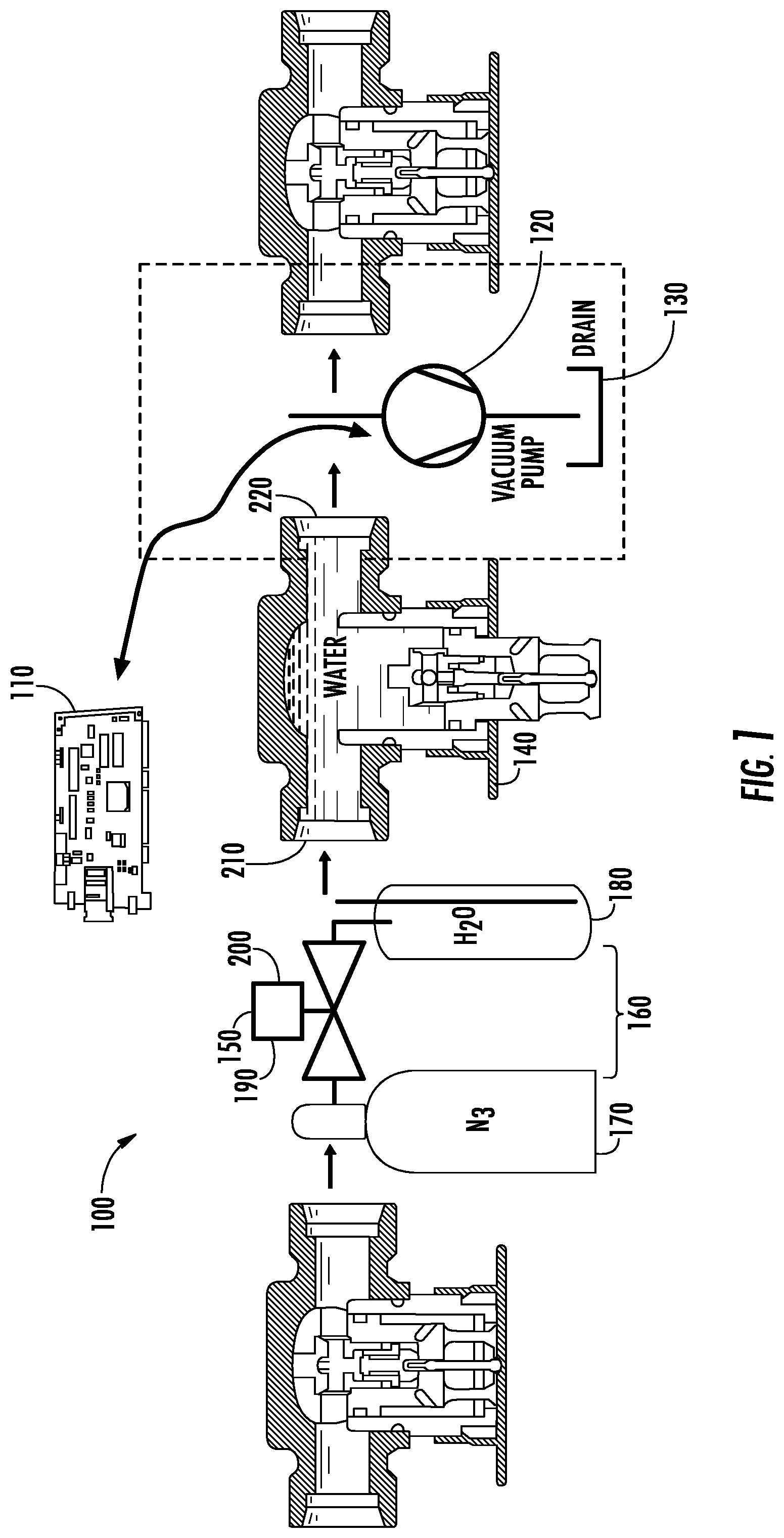 Patent US12128433 Figure 1 – Pop-out sprinkler with vacuum actuated push-back
