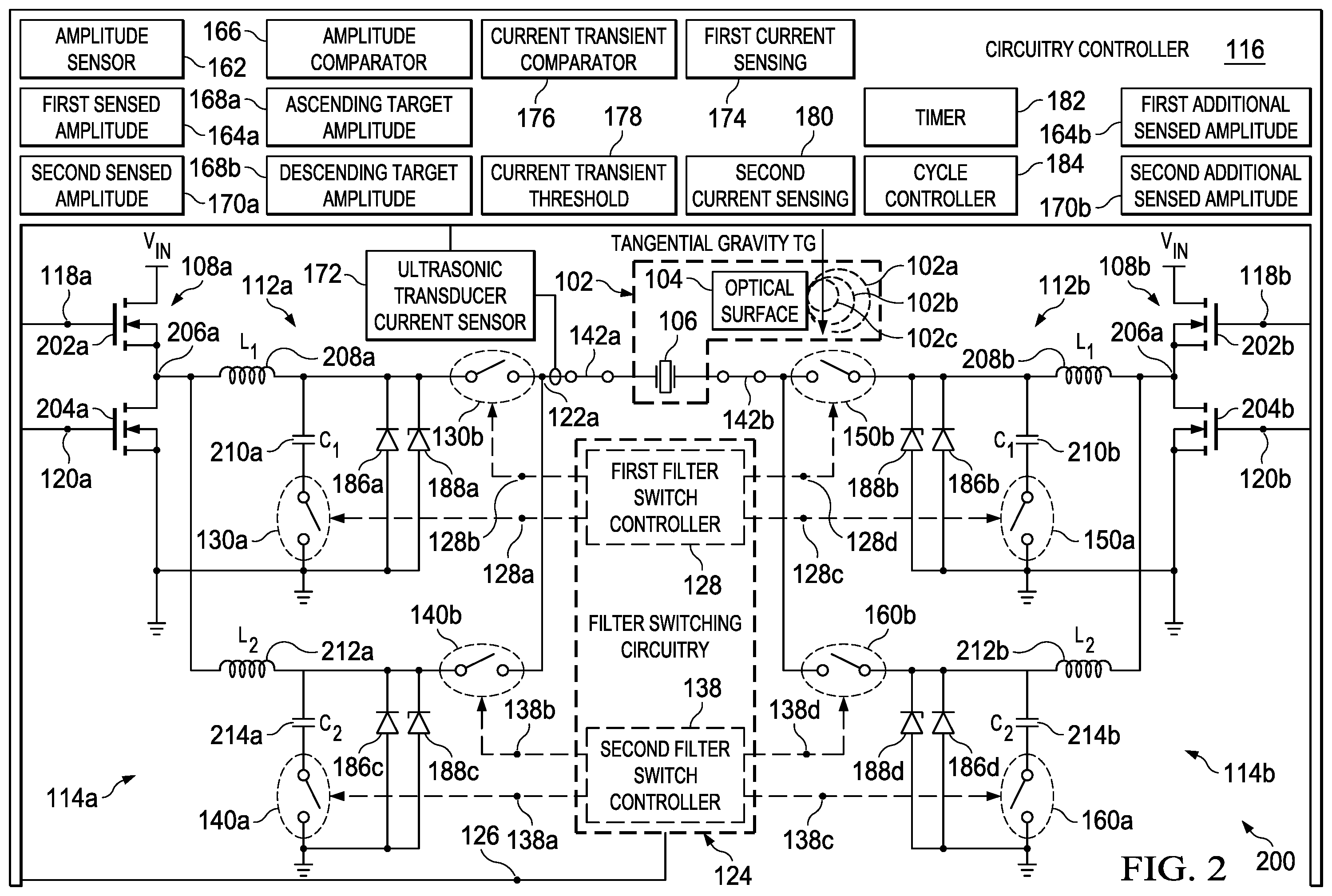 Patent US12128459 Figure 2 – Multi-frequency reduction of fluid droplet