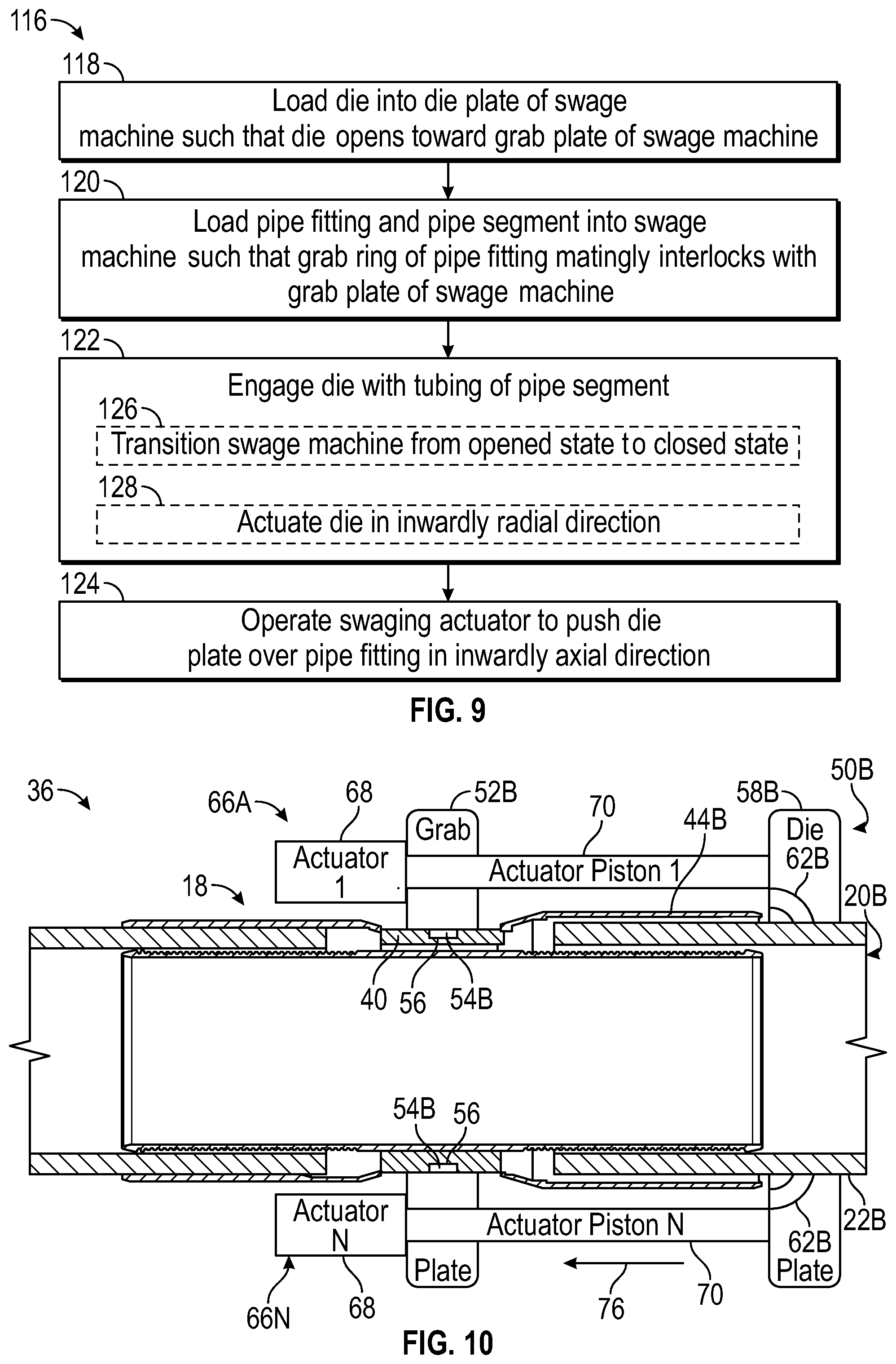 Patent US12128469 Figure 6 – Outward direction pipe fitting swage machine systems and methods