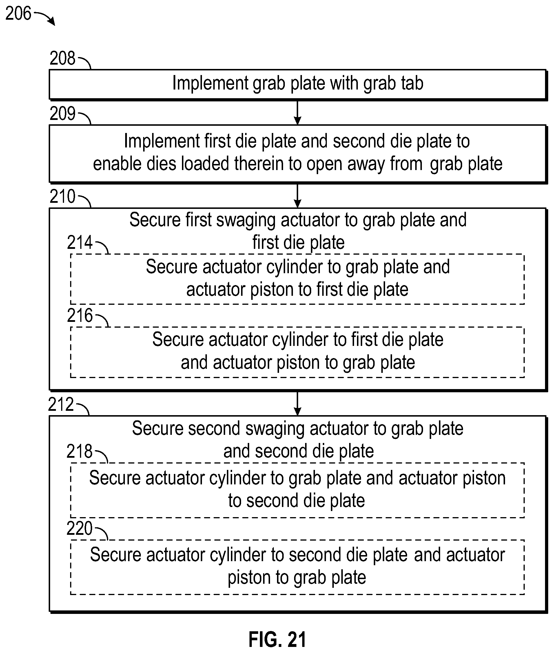 Patent US12128469 Figure 12 – Outward direction pipe fitting swage machine systems and methods