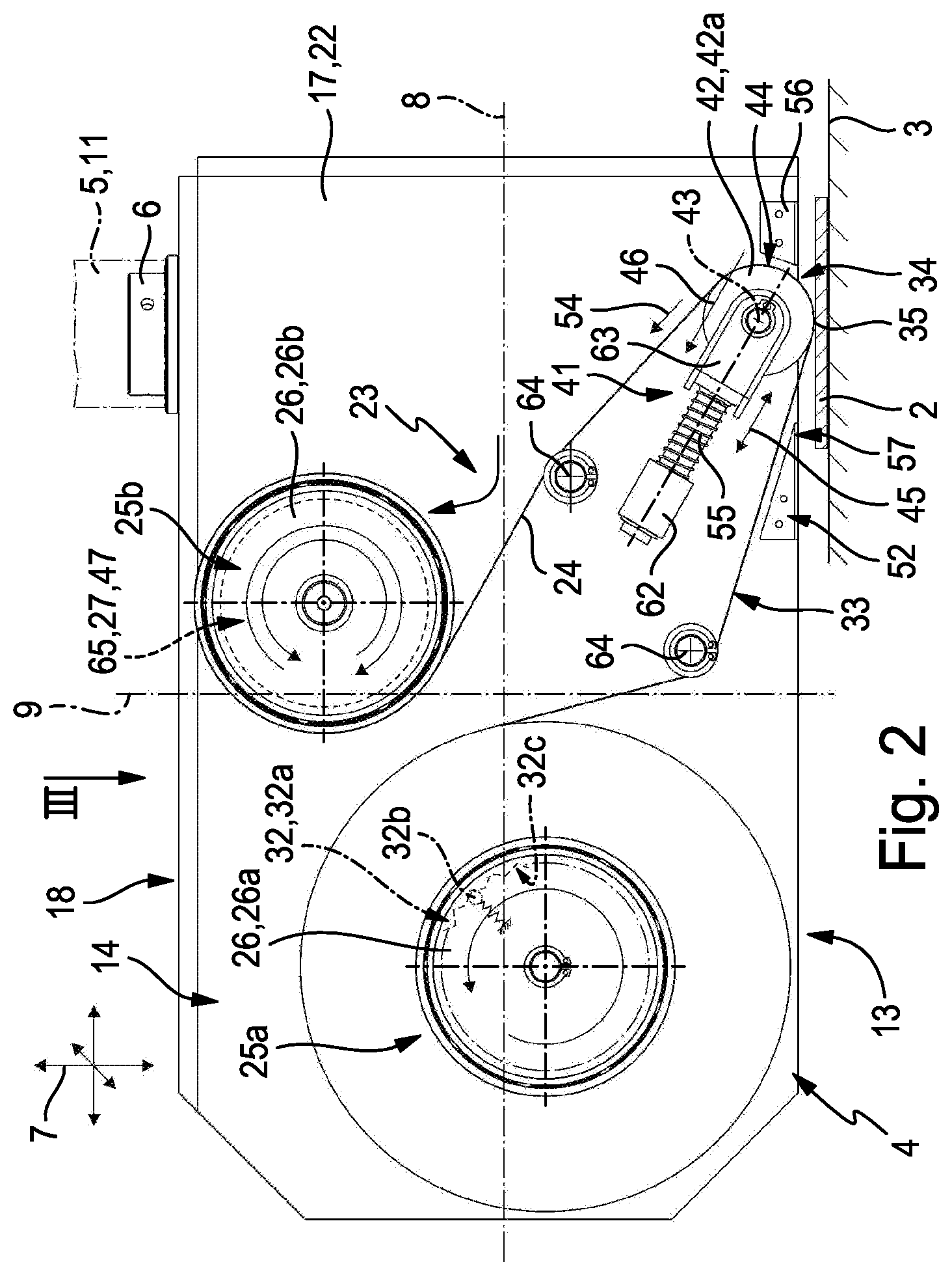 Patent US12128549 Figure 2 – Handling device for repositioning objects