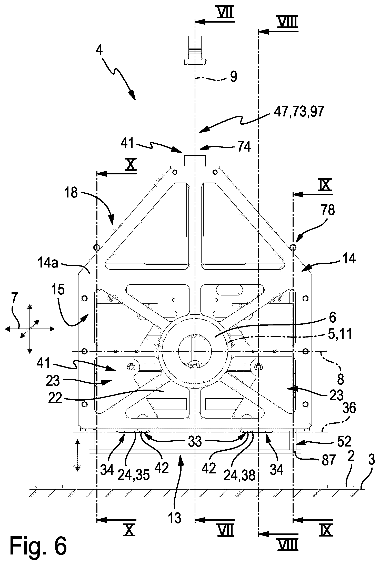 Patent US12128549 Figure 6 – Handling device for repositioning objects