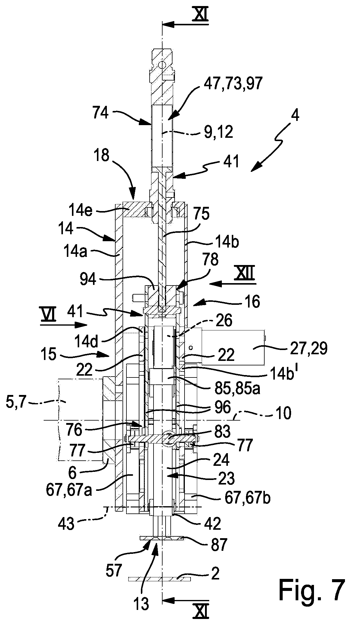 Patent US12128549 Figure 7 – Handling device for repositioning objects