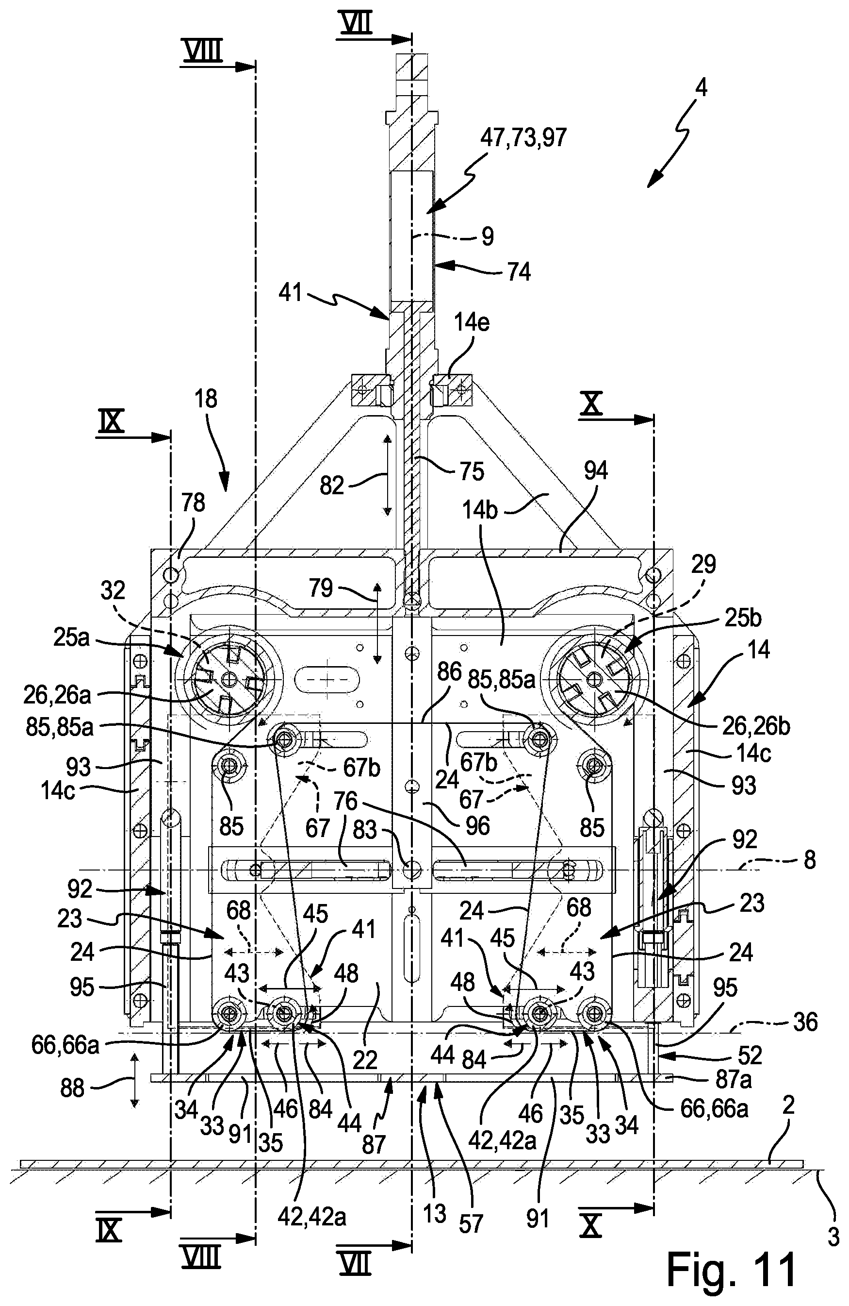 Patent US12128549 Figure 11 – Handling device for repositioning objects