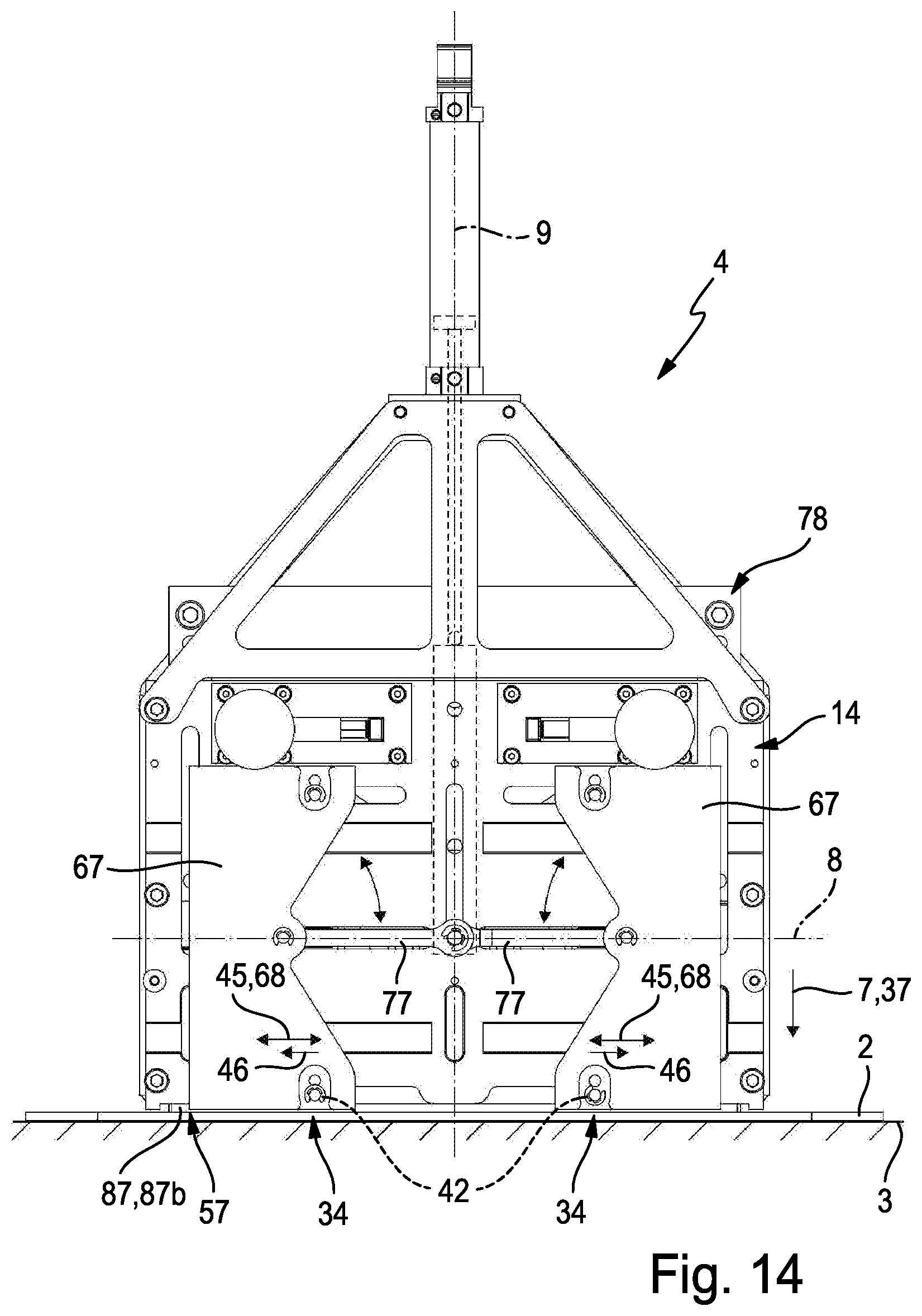 Patent US12128549 Figure 14 – Handling device for repositioning objects
