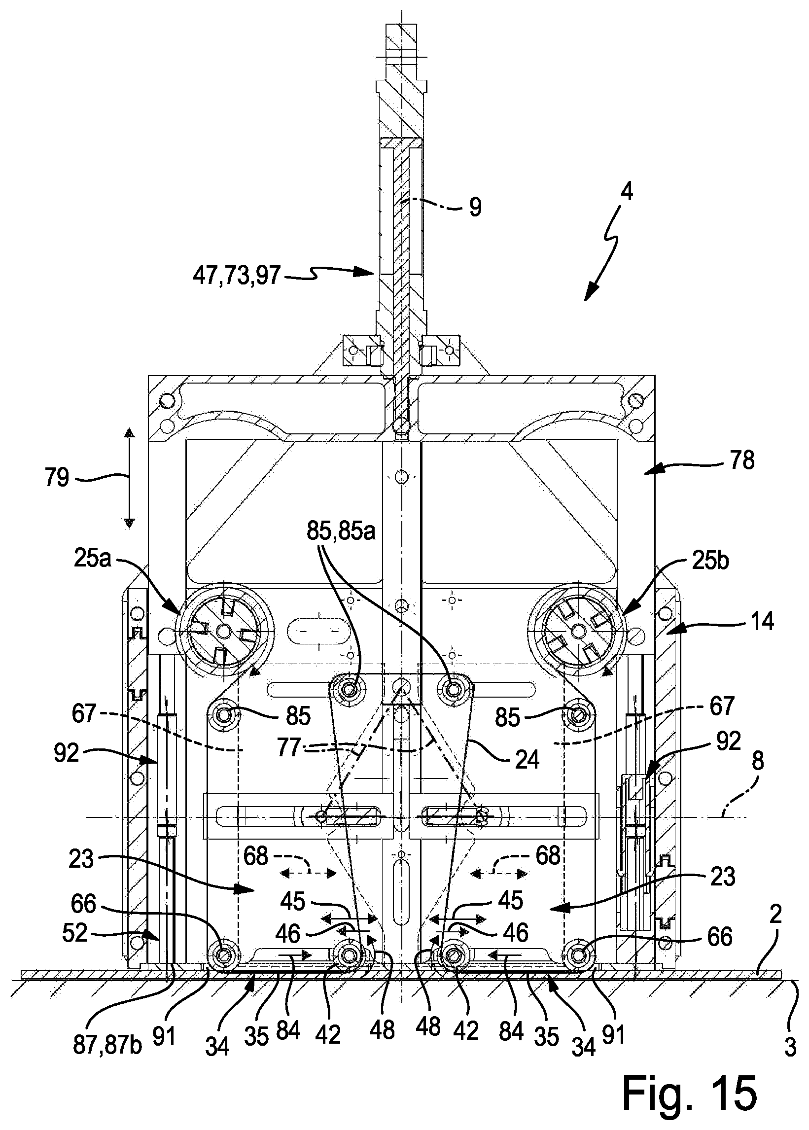 Patent US12128549 Figure 15 – Handling device for repositioning objects