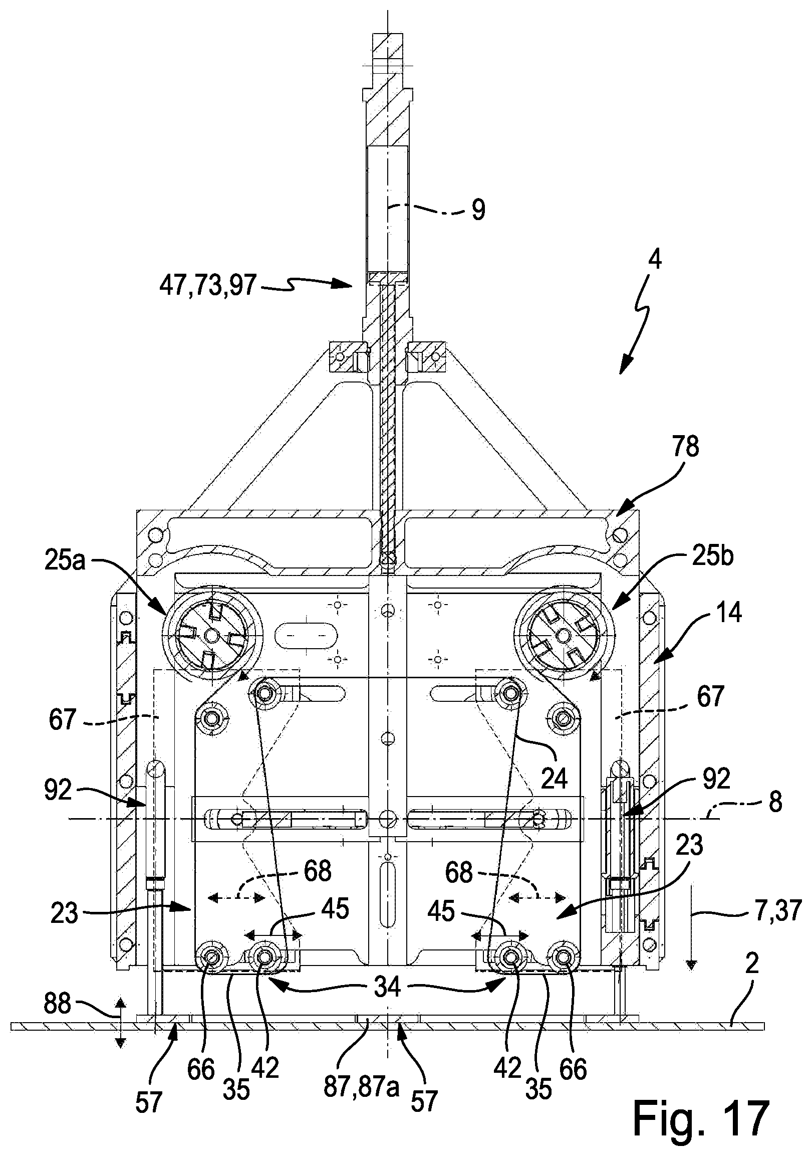 Patent US12128549 Figure 17 – Handling device for repositioning objects