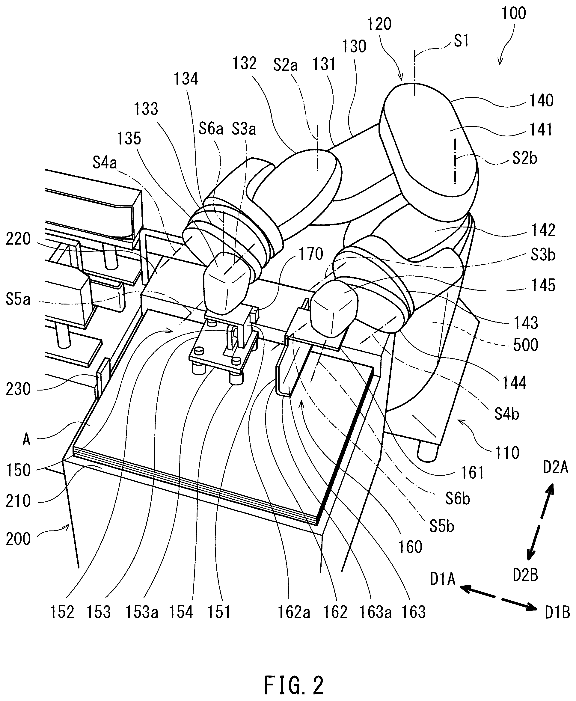 Patent US12128556 Figure 2 – Robot system
