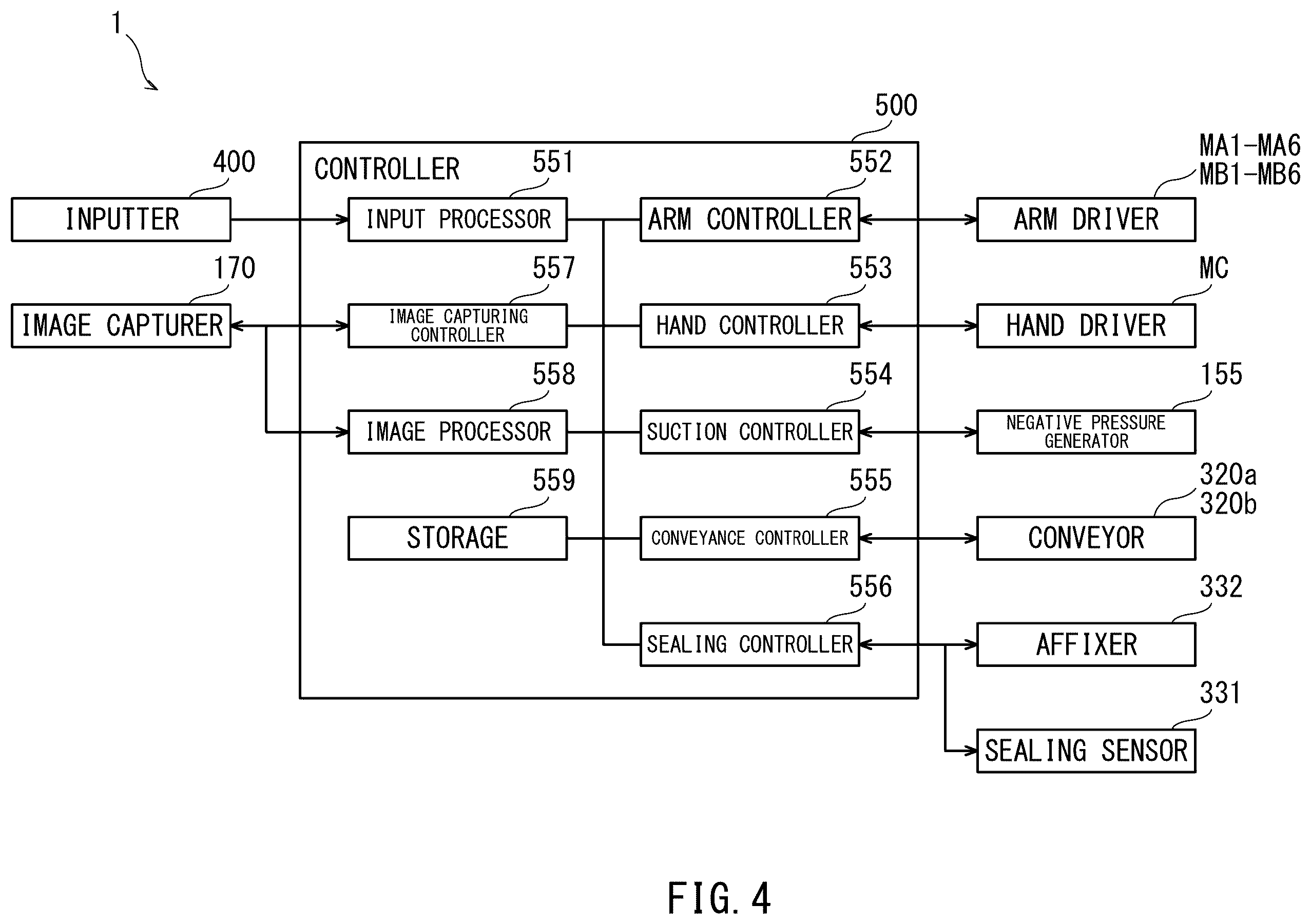 Patent US12128556 Figure 4 – Robot system