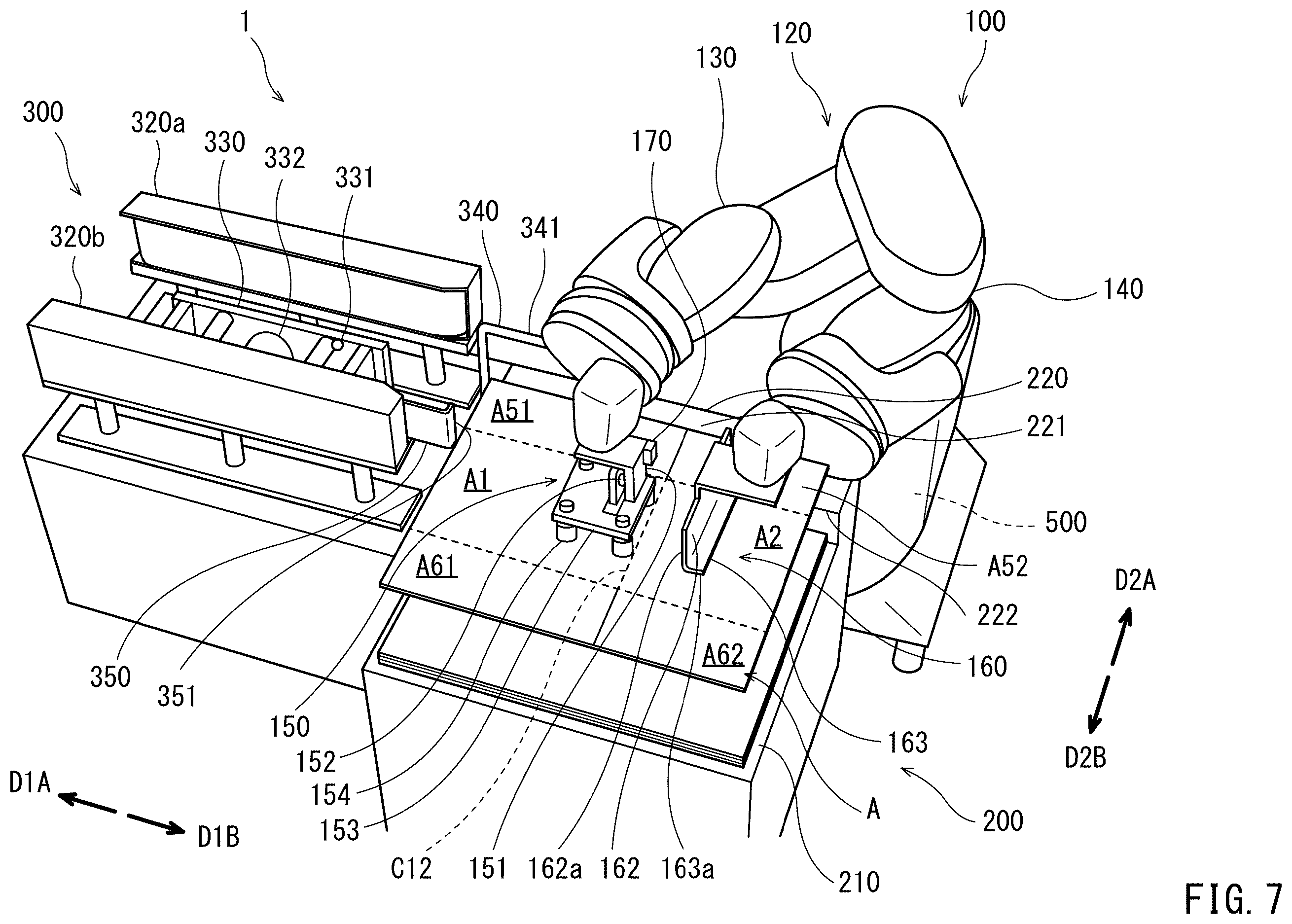 Patent US12128556 Figure 7 – Robot system