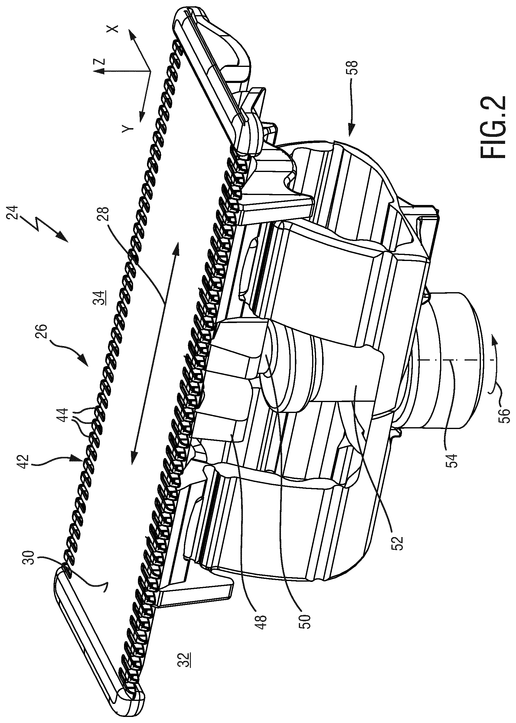 Patent US12128574 Figure 2 – Stationary blade, blade set, and manufacturing method