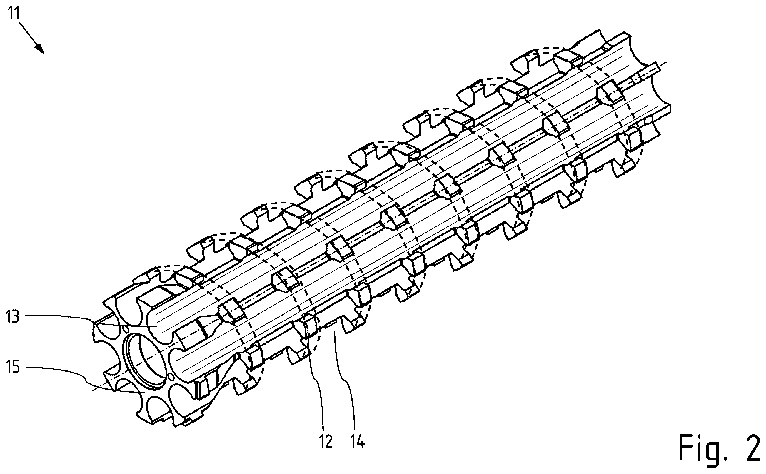 Patent US12128599 Figure 2 – Degassing extruder having a multi-screw unit and method for degassing polymer melts therewith