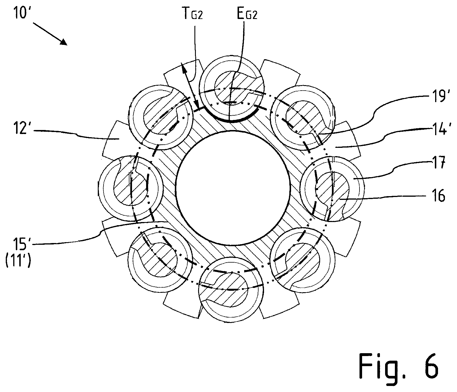 Patent US12128599 Figure 6 – Degassing extruder having a multi-screw unit and method for degassing polymer melts therewith