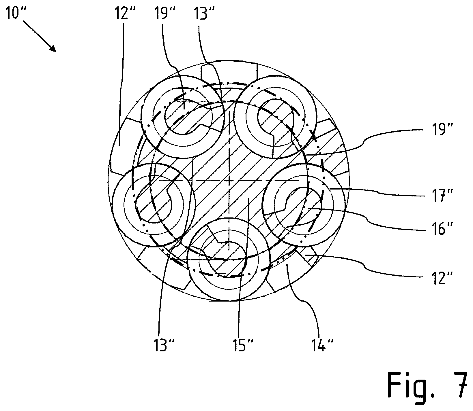 Patent US12128599 Figure 7 – Degassing extruder having a multi-screw unit and method for degassing polymer melts therewith