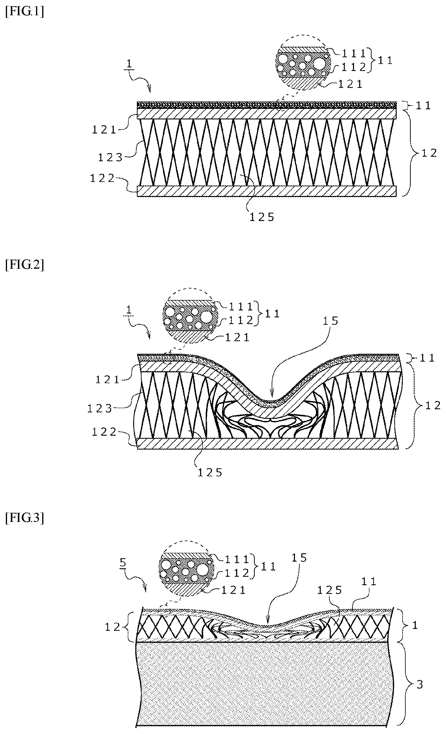 Patent US12128667 Figure 1 – Skin material, method for producing same, and interior material