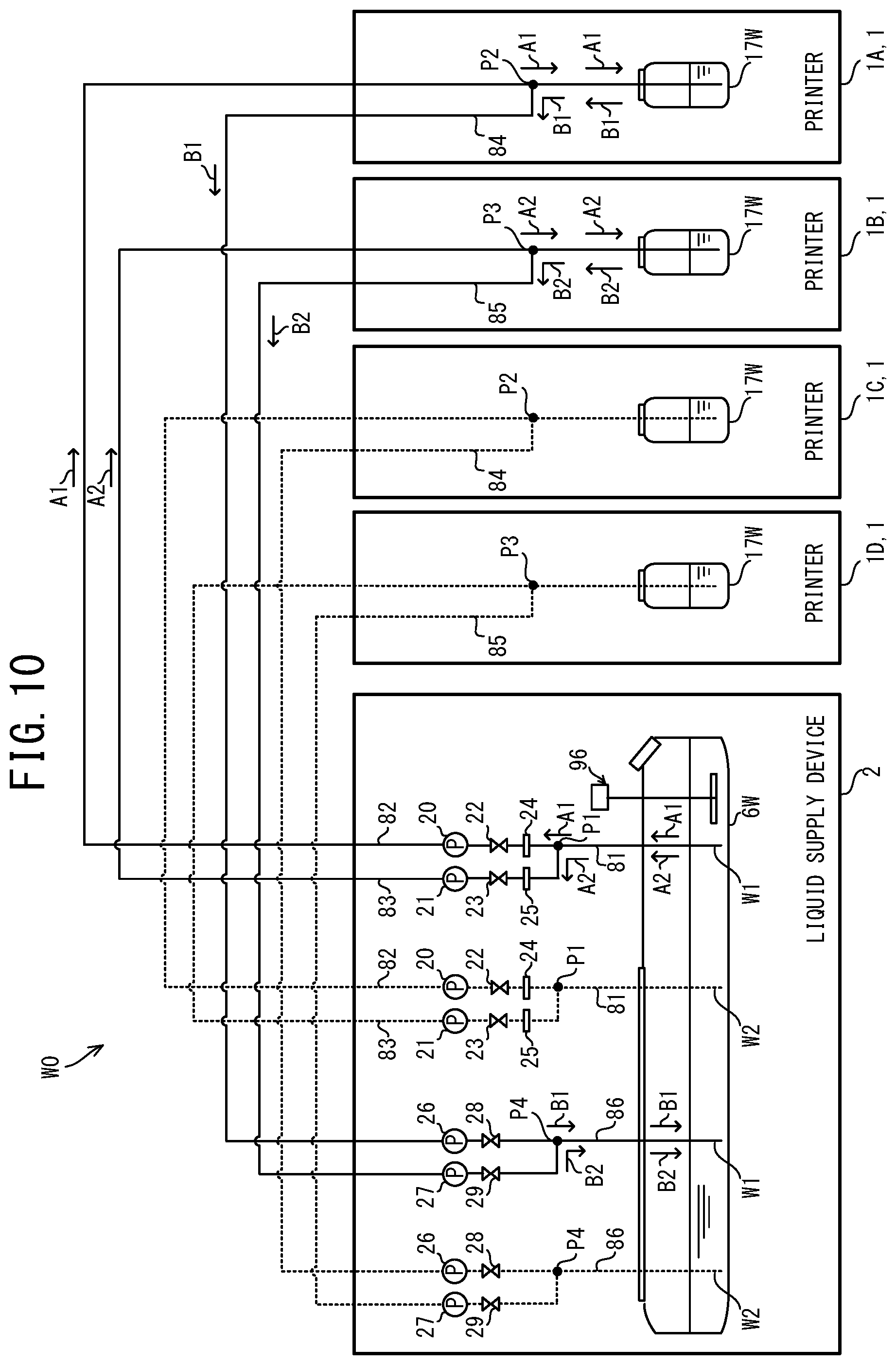 Patent US12128690 Figure 10 – Liquid supply system, control method, non-transitory computer-readable medium storing computer-readable instructions, and liquid supply device