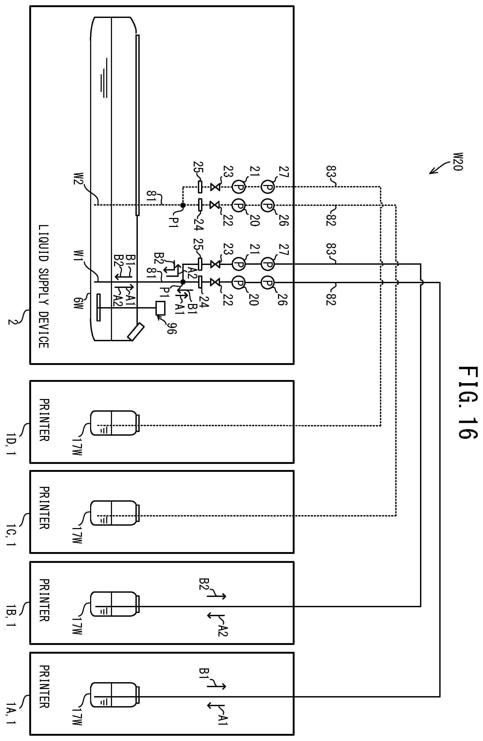 Patent US12128690 Figure 16 – Liquid supply system, control method, non-transitory computer-readable medium storing computer-readable instructions, and liquid supply device