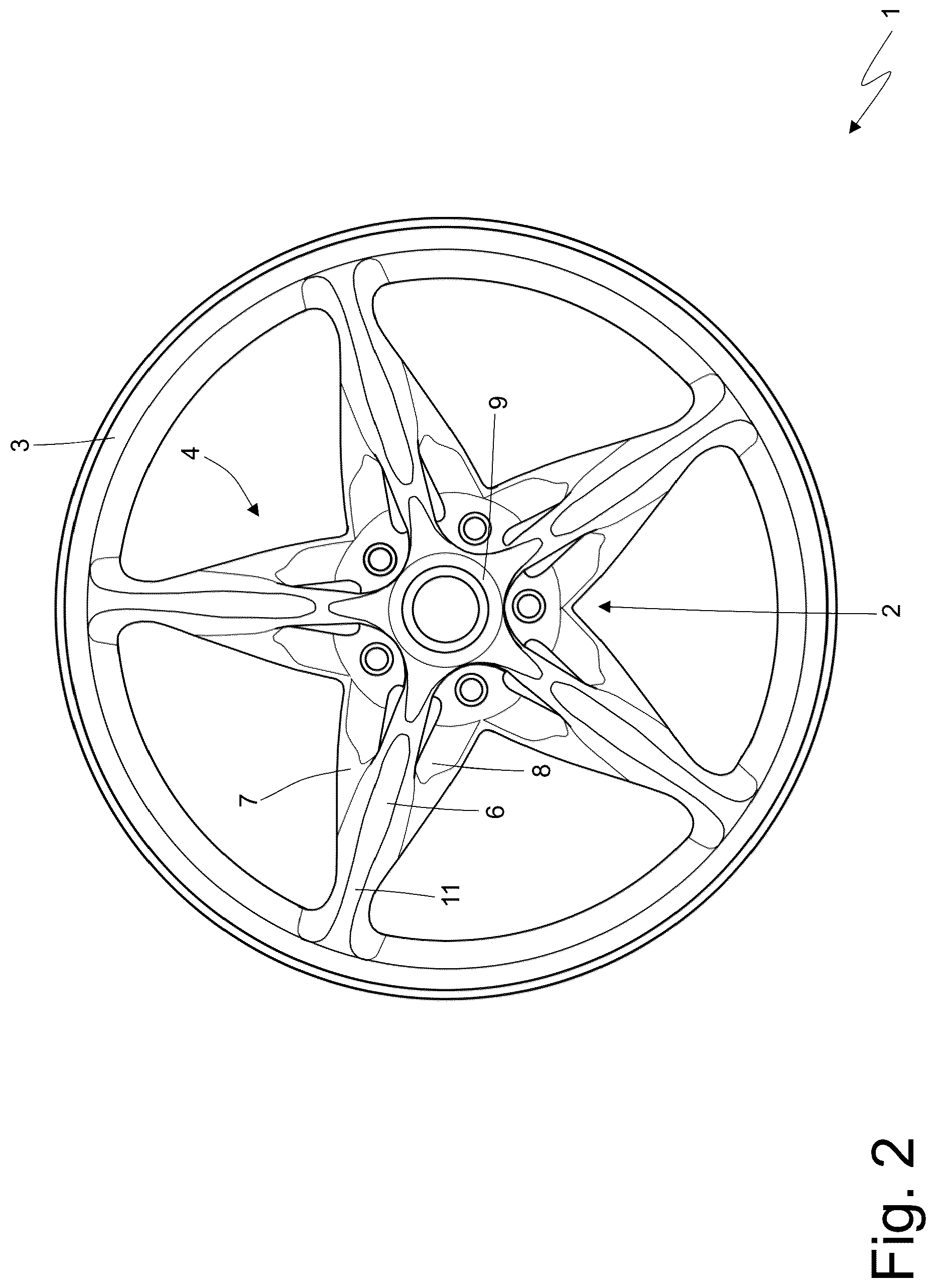 Patent US12128707 Figure 2 – Wheel of a vehicle