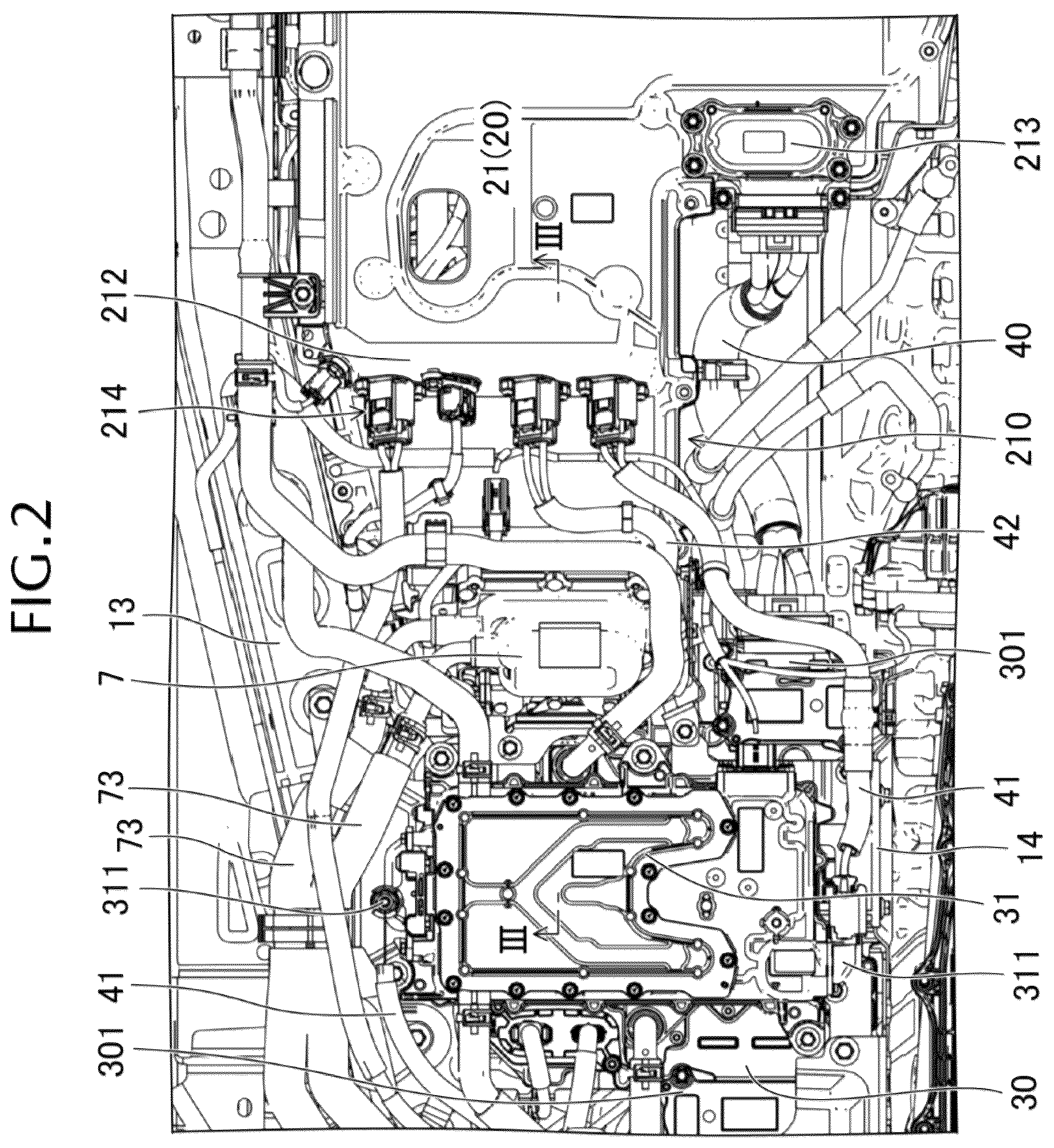 Patent US12128753 Figure 2 – Lower structure for hybrid automobile
