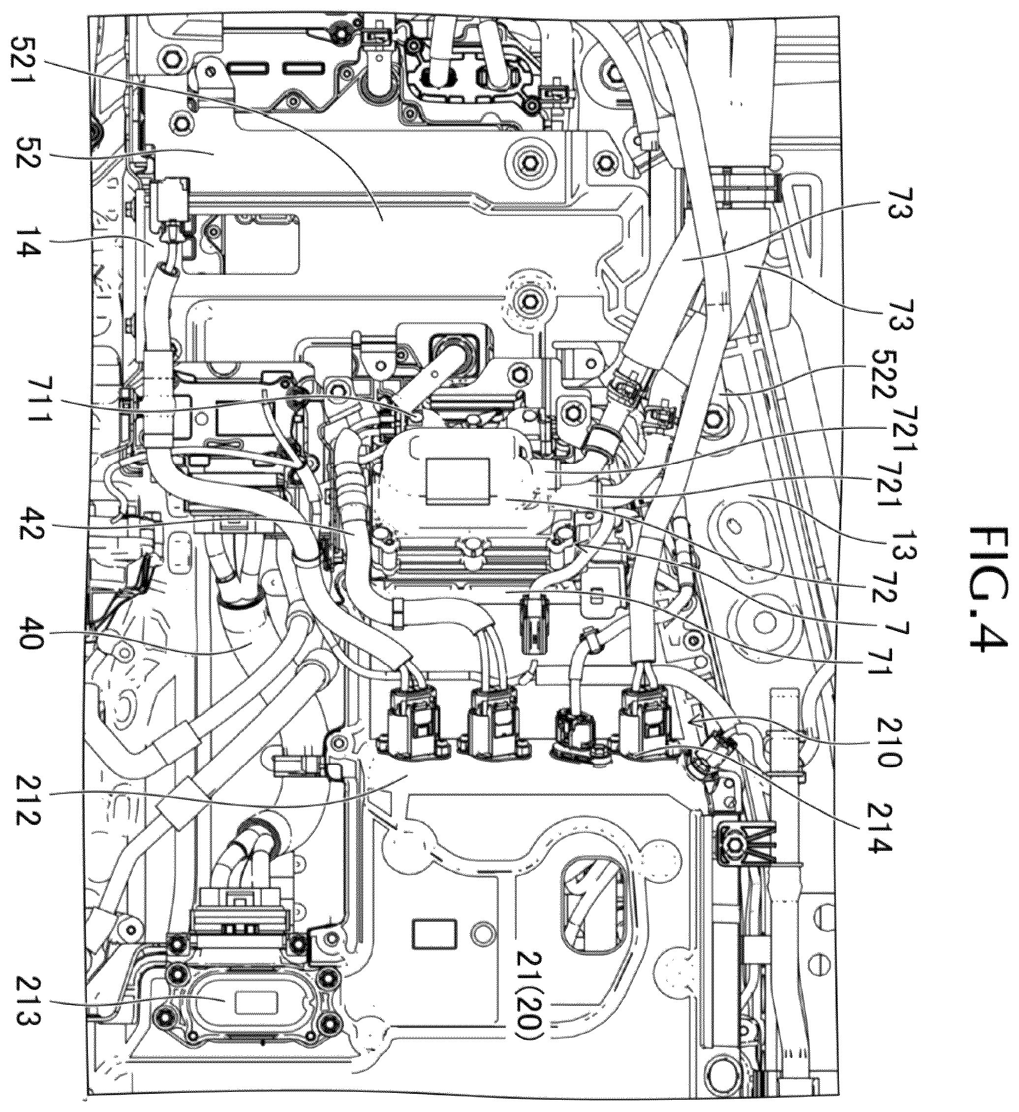 Patent US12128753 Figure 4 – Lower structure for hybrid automobile