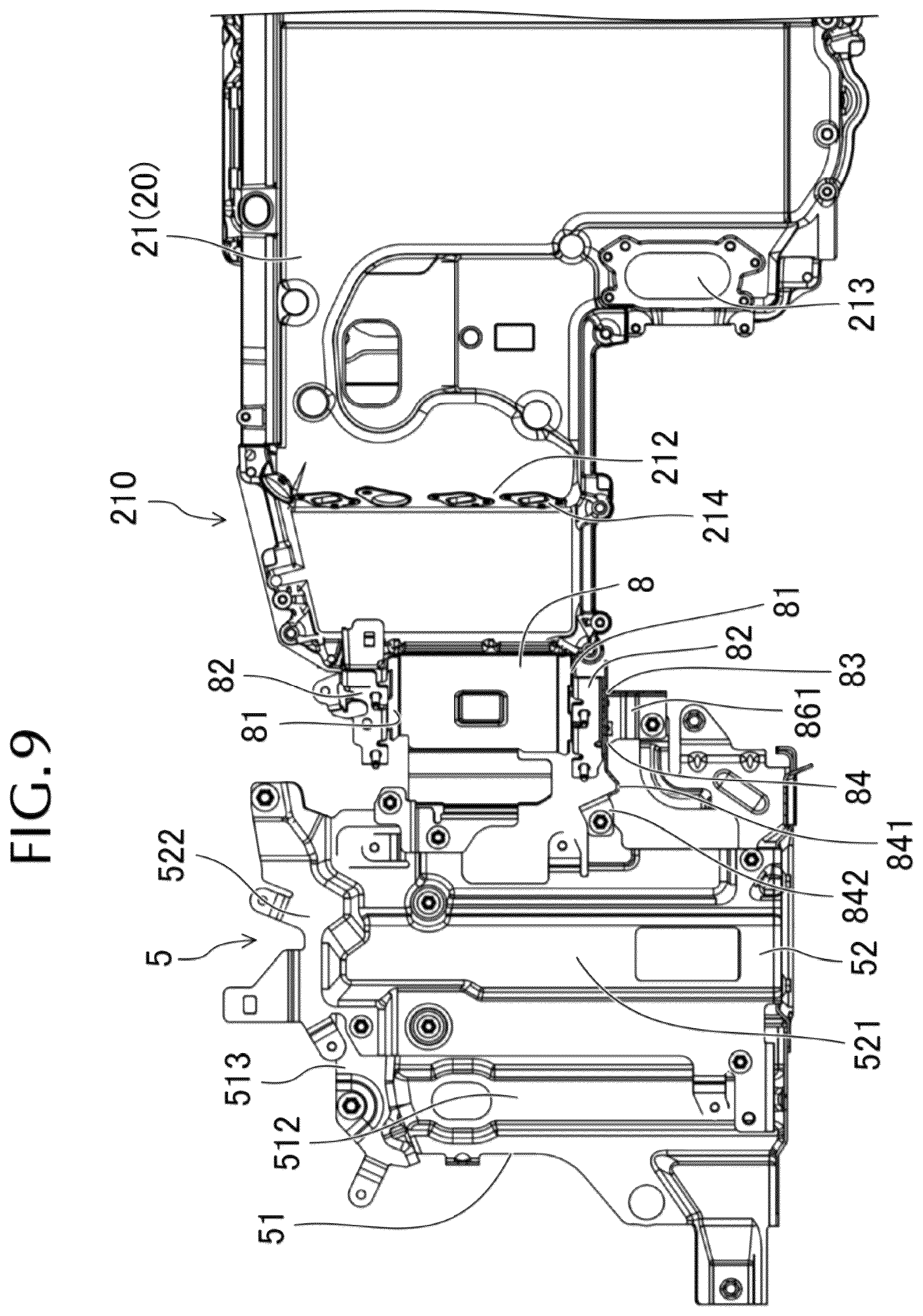 Patent US12128753 Figure 9 – Lower structure for hybrid automobile