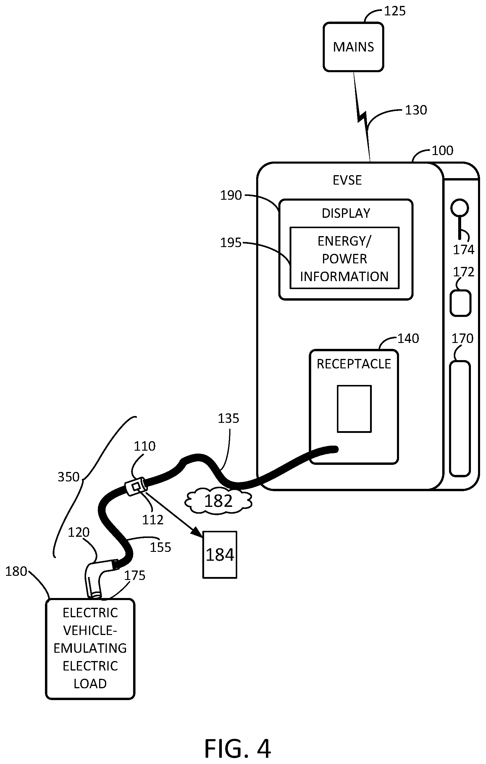 Patent US12128786 Figure 4 – Inline electric vehicle supply equipment (EVSE) electric metering device, system, and method