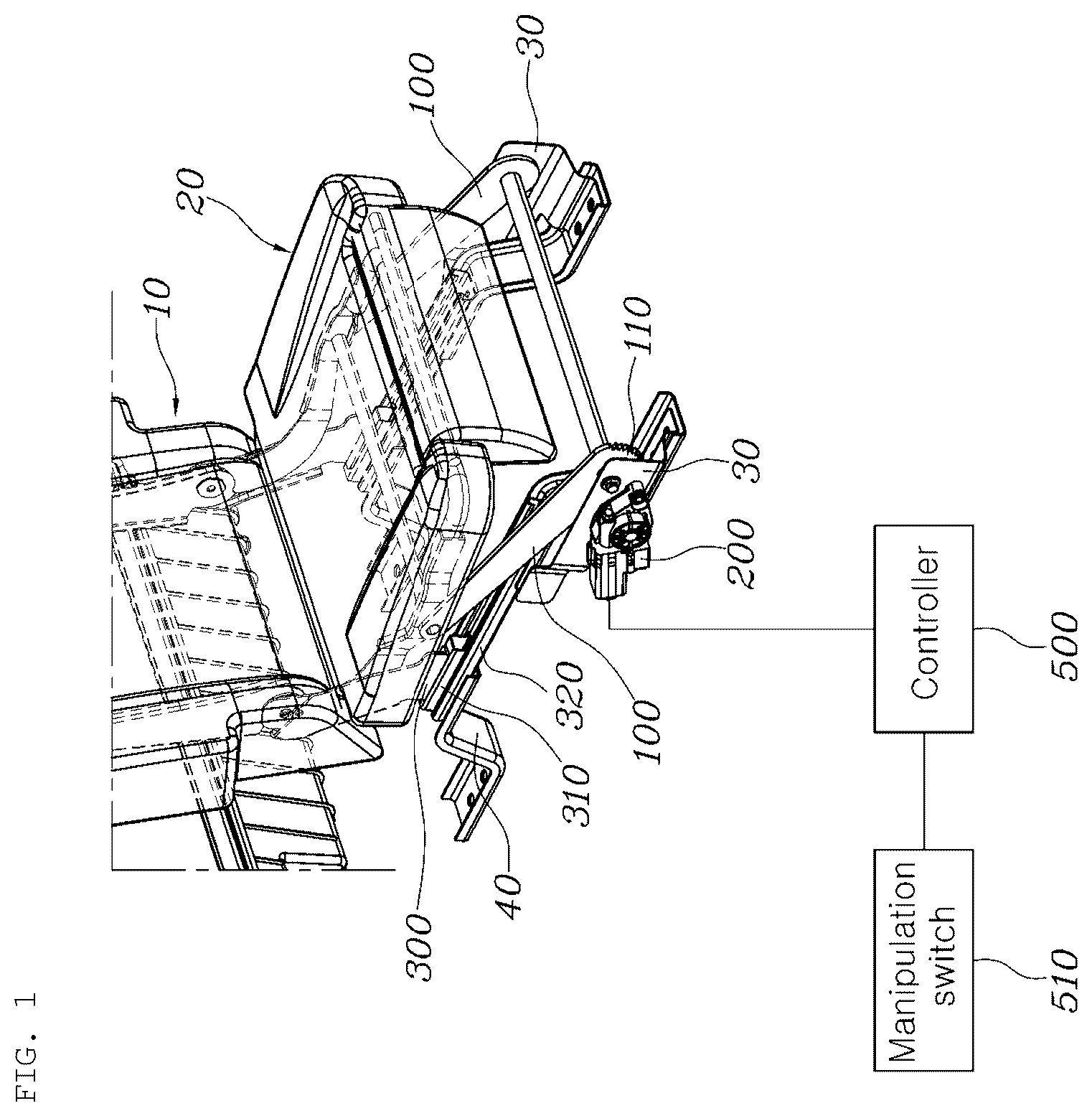 Patent US12128799 Figure 1 – Relax mode implementable vehicle seat