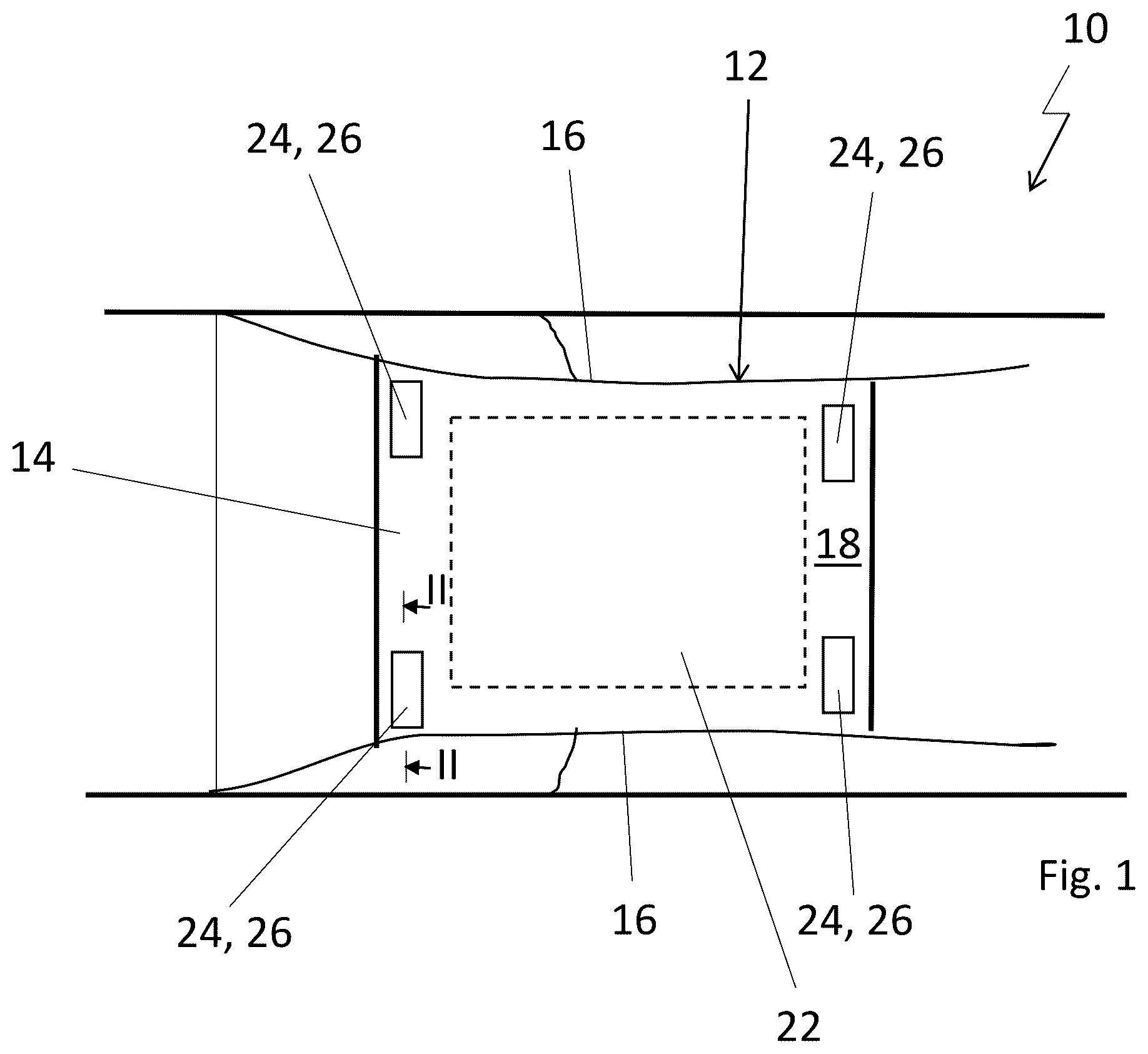 Patent US12128831 Figure 1 – Roof module for a motor vehicle, comprising a sensor module having a housing